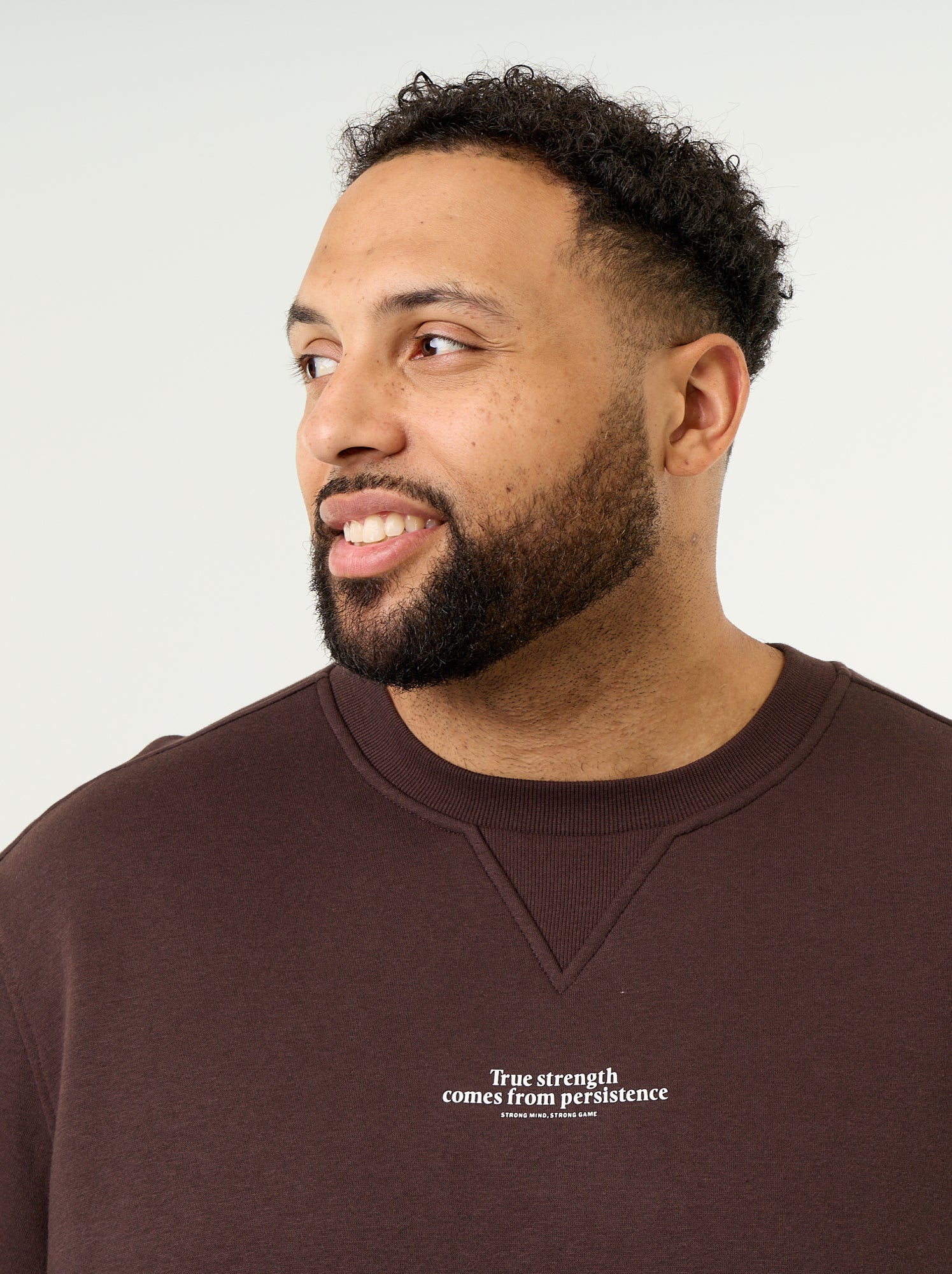 Sweat en molleton avec inscription - Marron