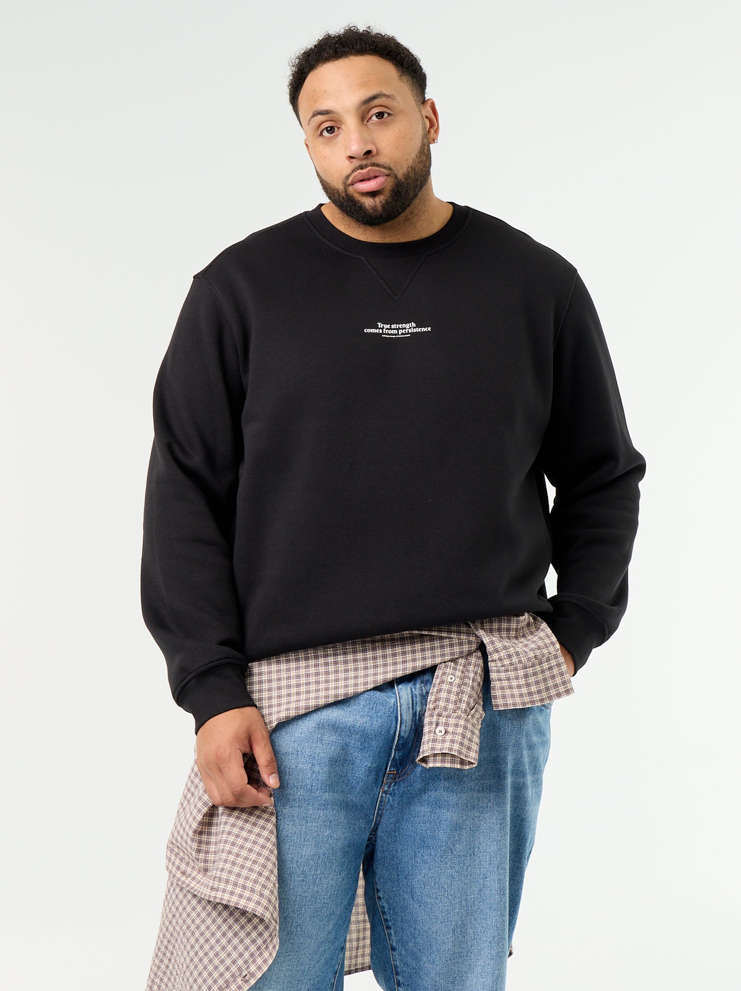 Sweat en molleton avec inscription - Noir