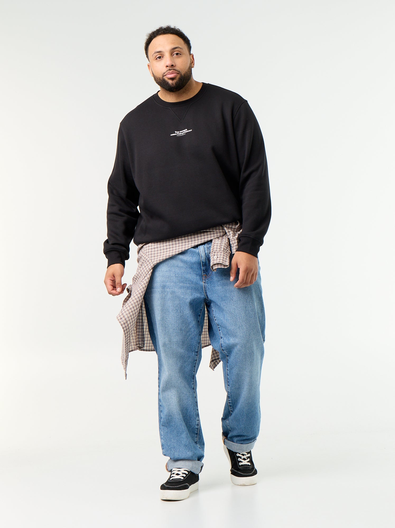 Sweat en molleton avec inscription - Noir