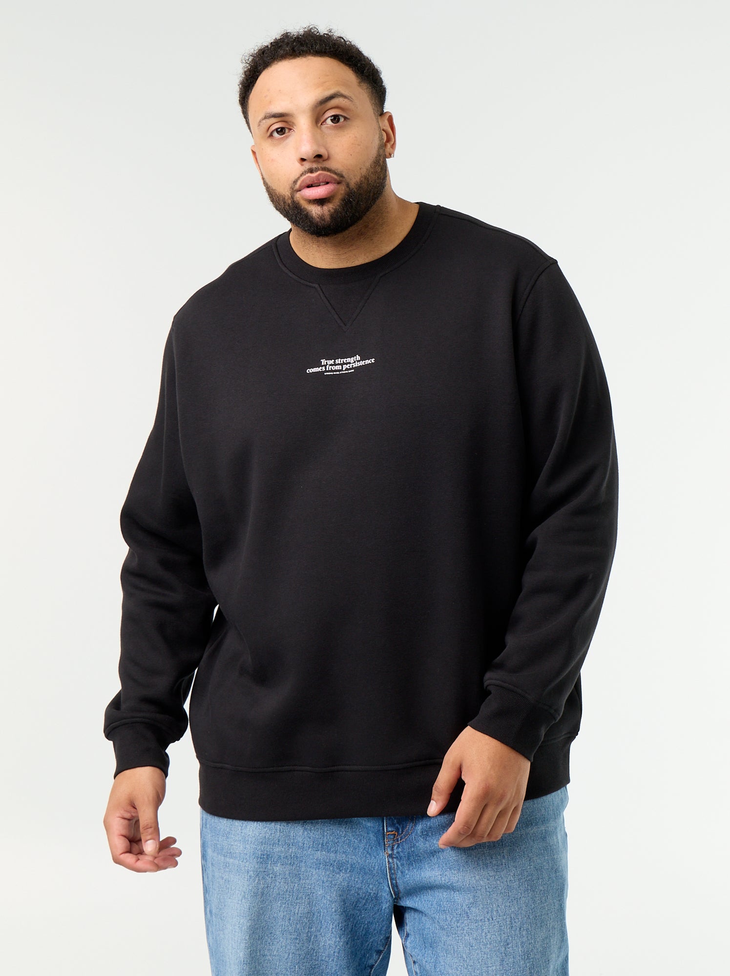 Sweat en molleton avec inscription - Noir