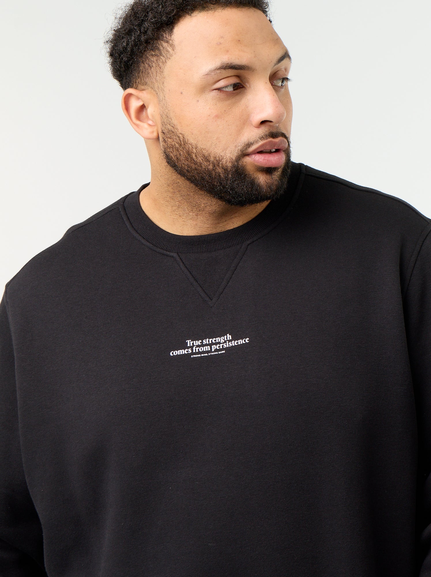 Sweat en molleton avec inscription - Noir