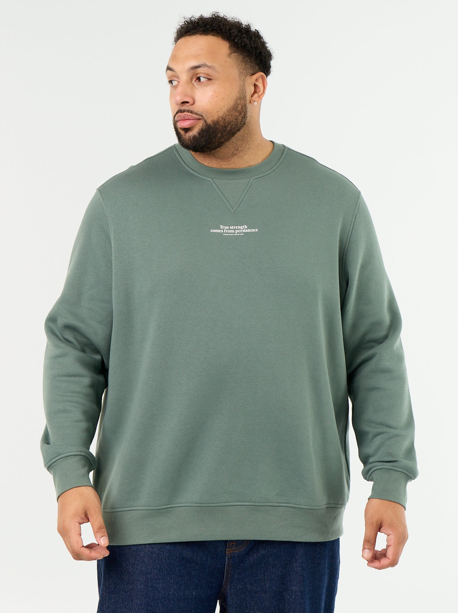 Sweat en molleton avec inscription - Vert (GAD53_2)
