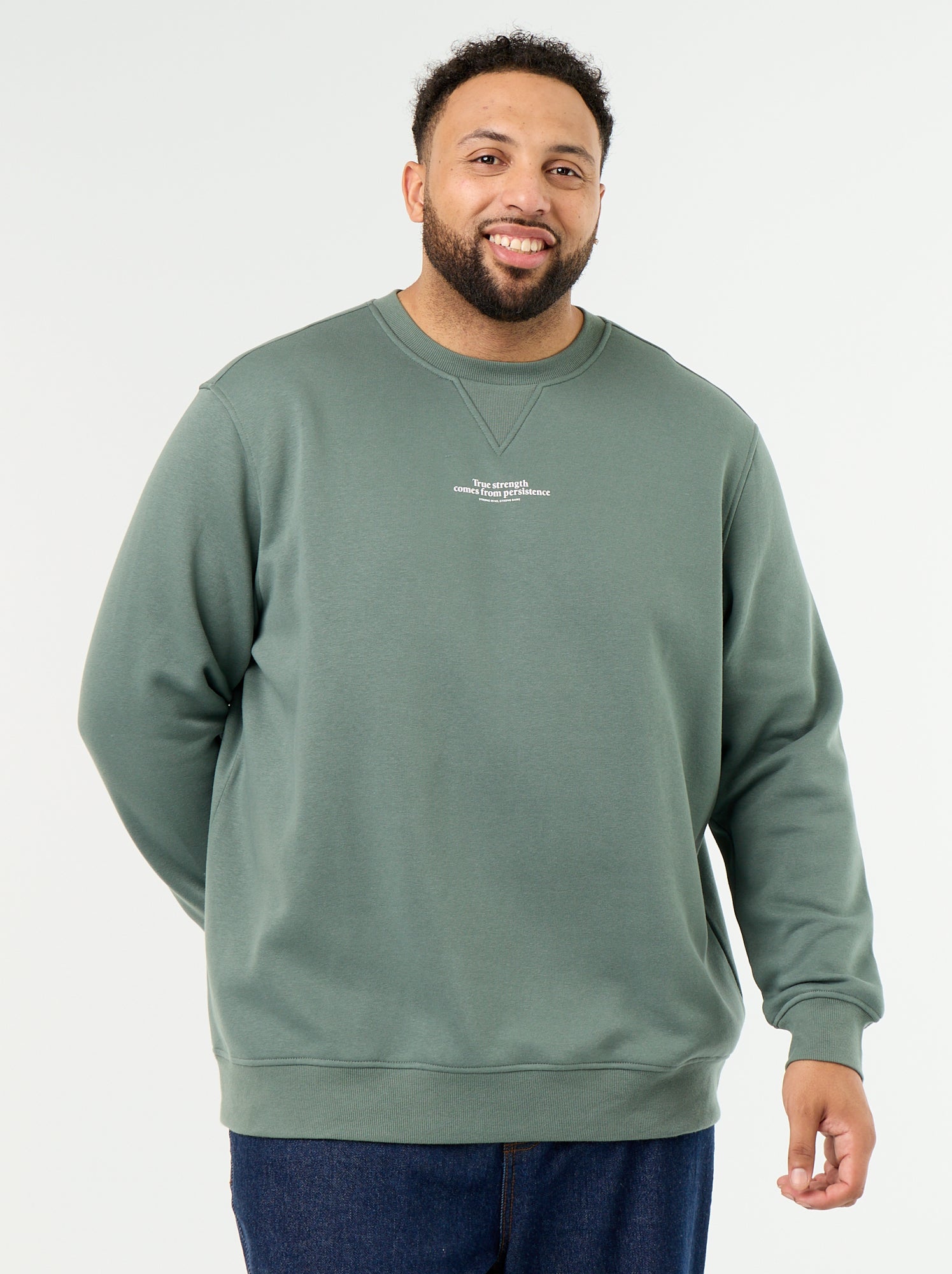 Sweat en molleton avec inscription - Vert (GAD53_2)