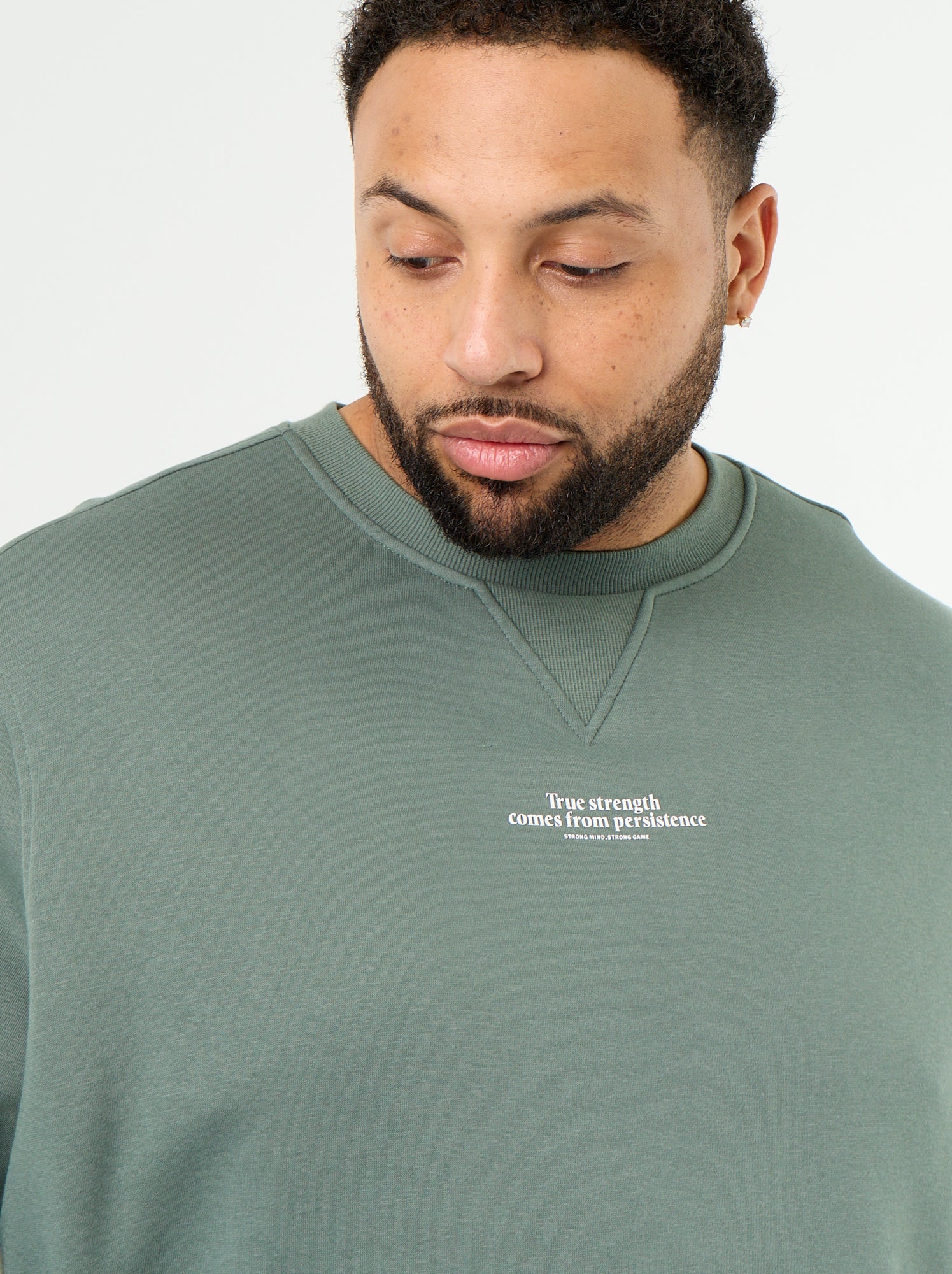 Sweat en molleton avec inscription - Vert (GAD53_2)
