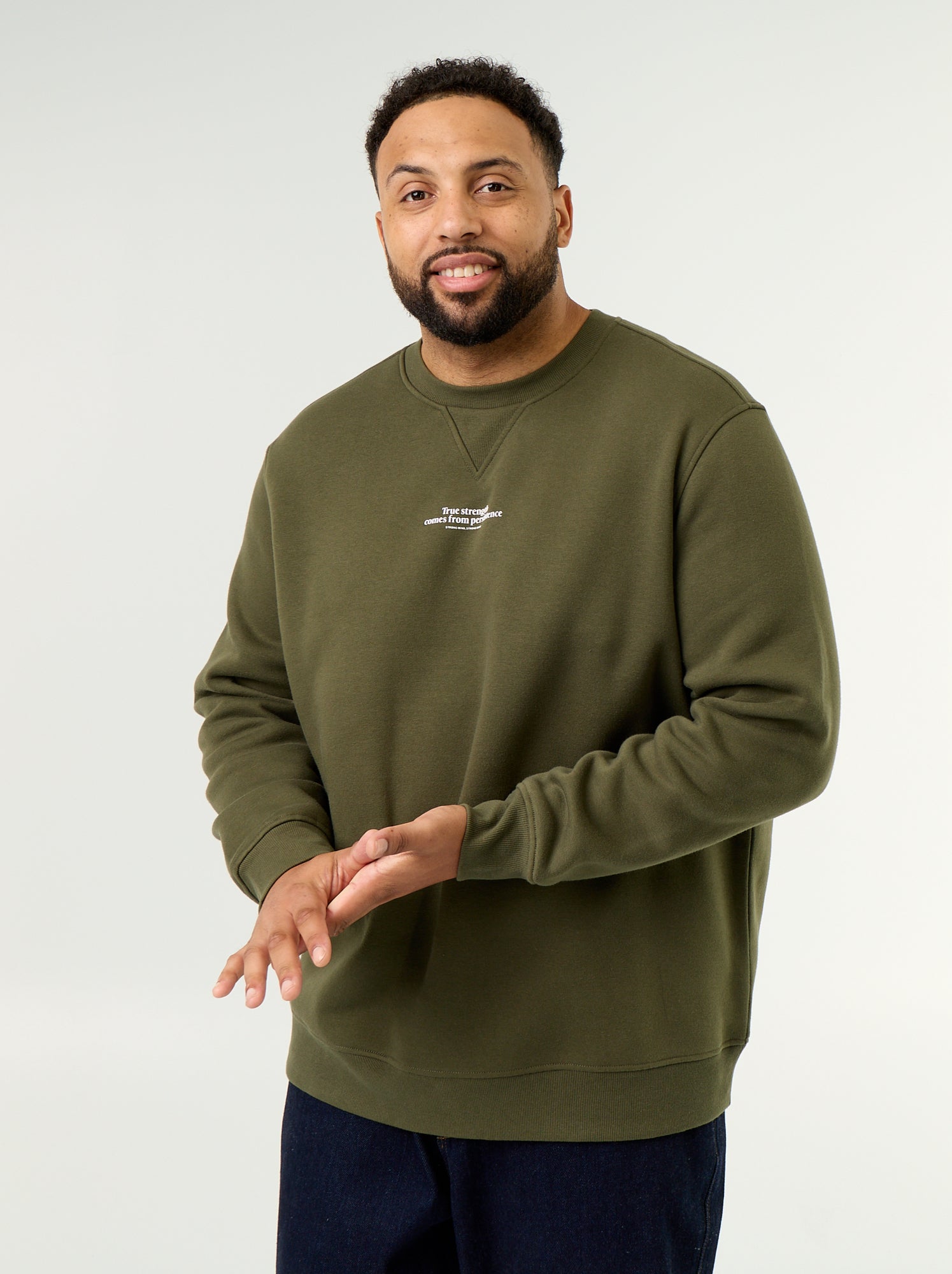 Sweat en molleton avec inscription - Vert (GAD53_4)