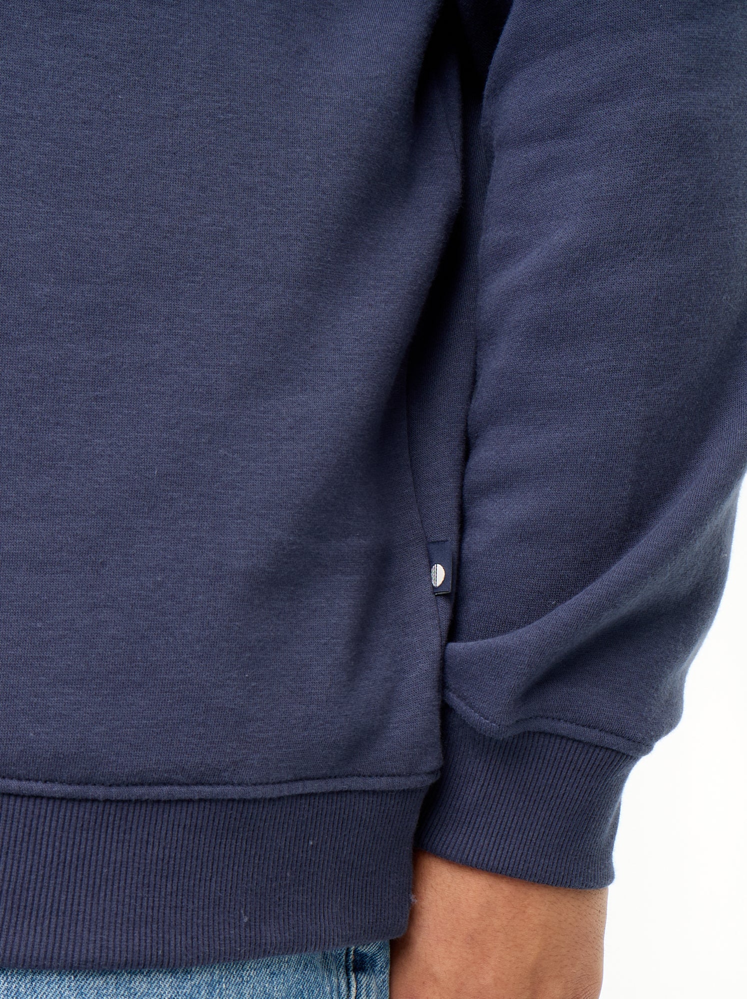 Sweat en molleton col polo - Bleu