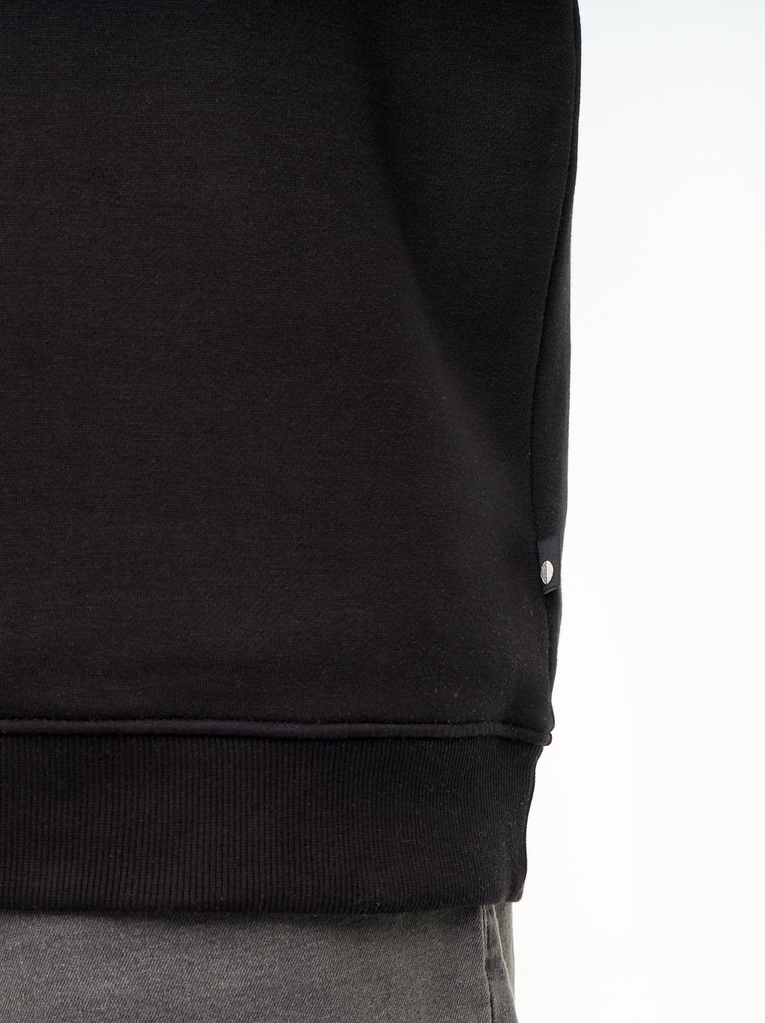 Sweat en molleton col polo - Noir