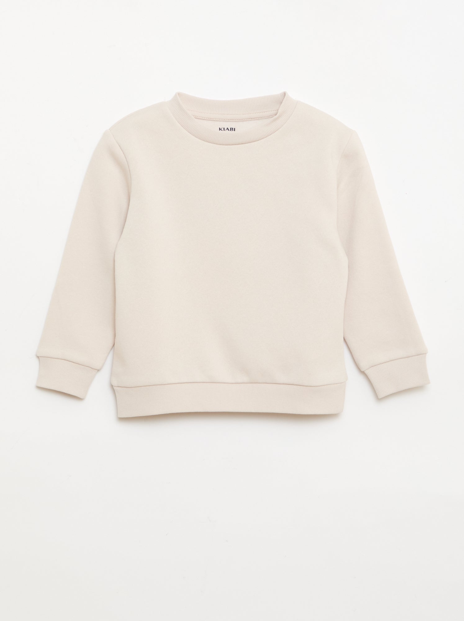 Sweat en molleton gratté uni - BLANC