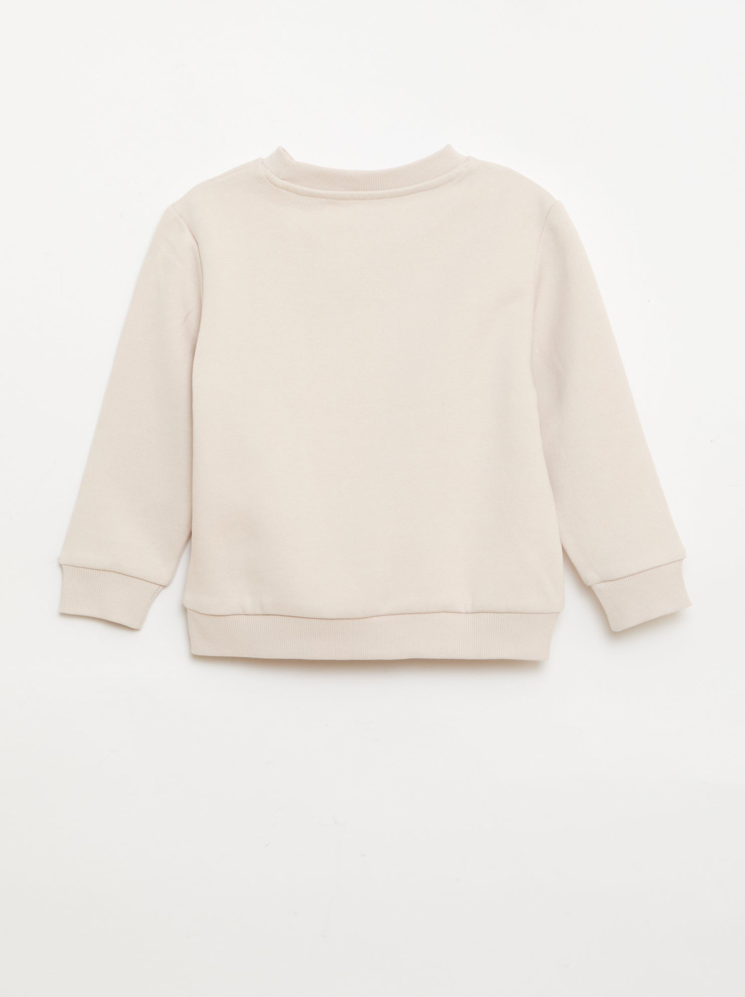 Sweat en molleton gratté uni - BLANC