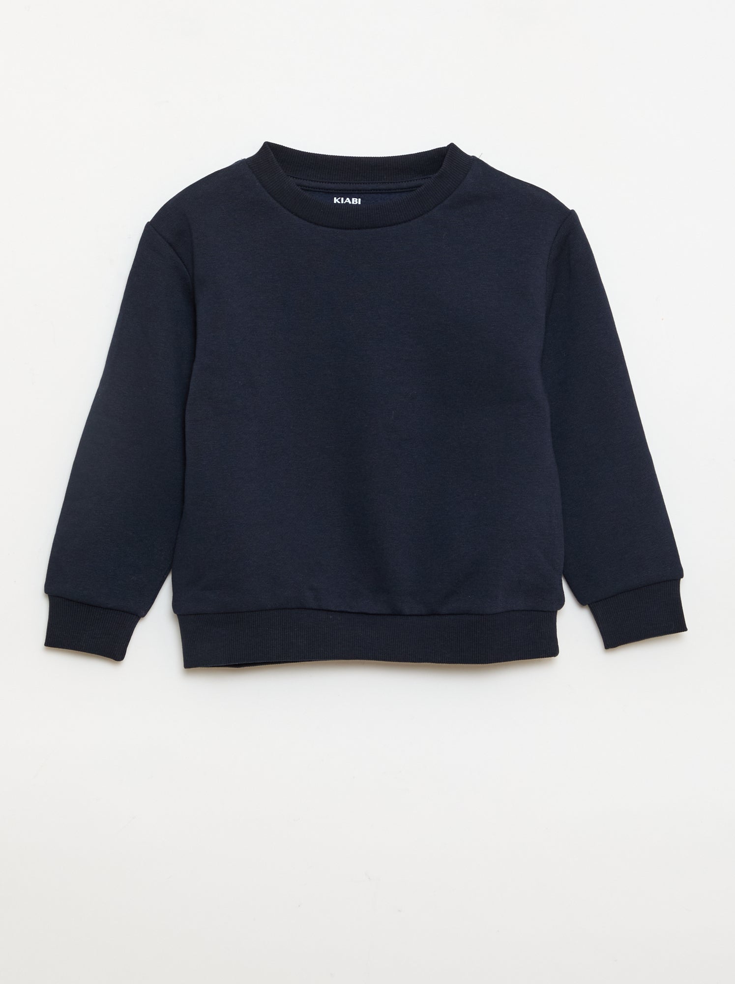 Sweat en molleton gratté uni - BLEU