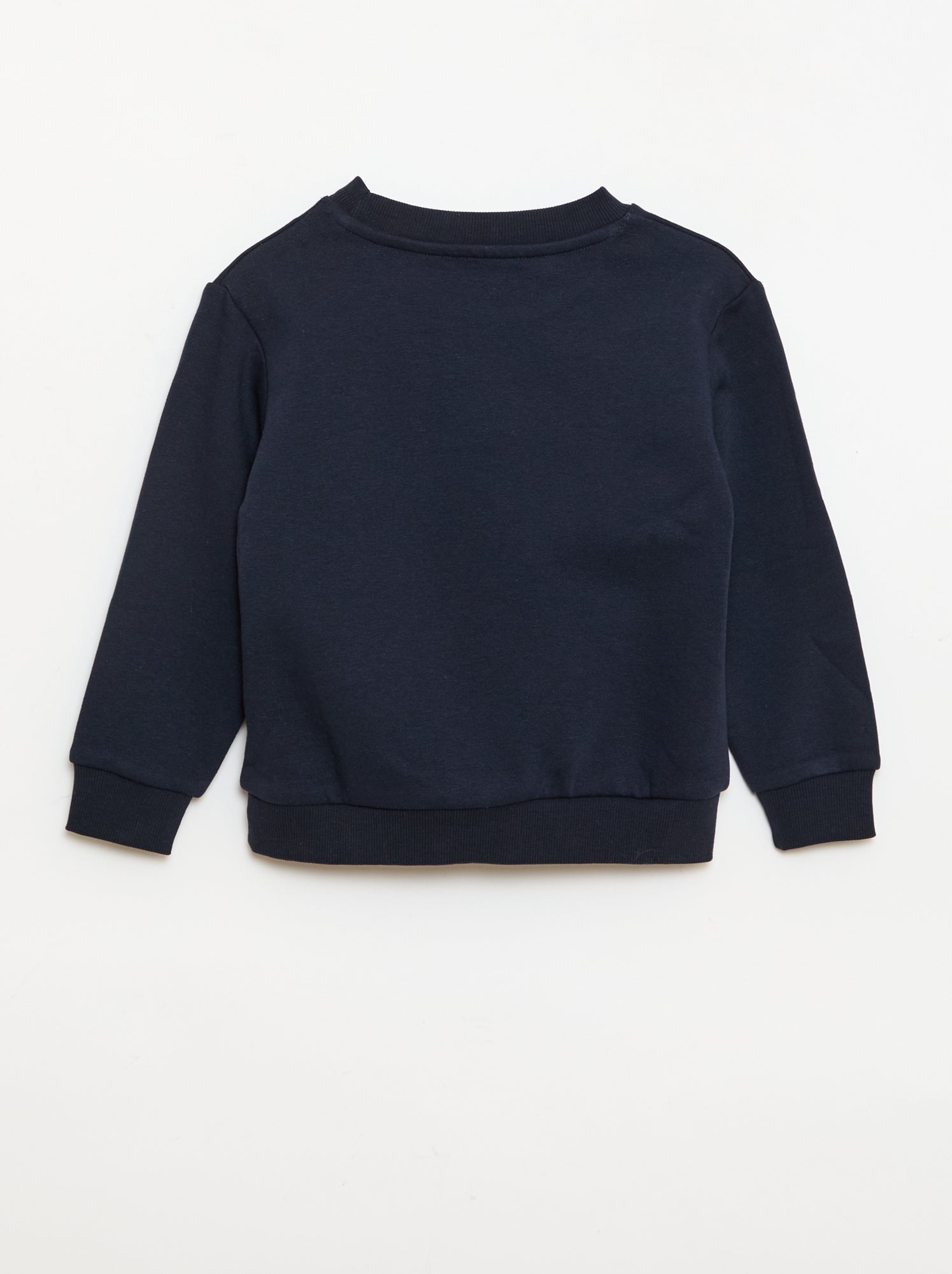 Sweat en molleton gratté uni - BLEU