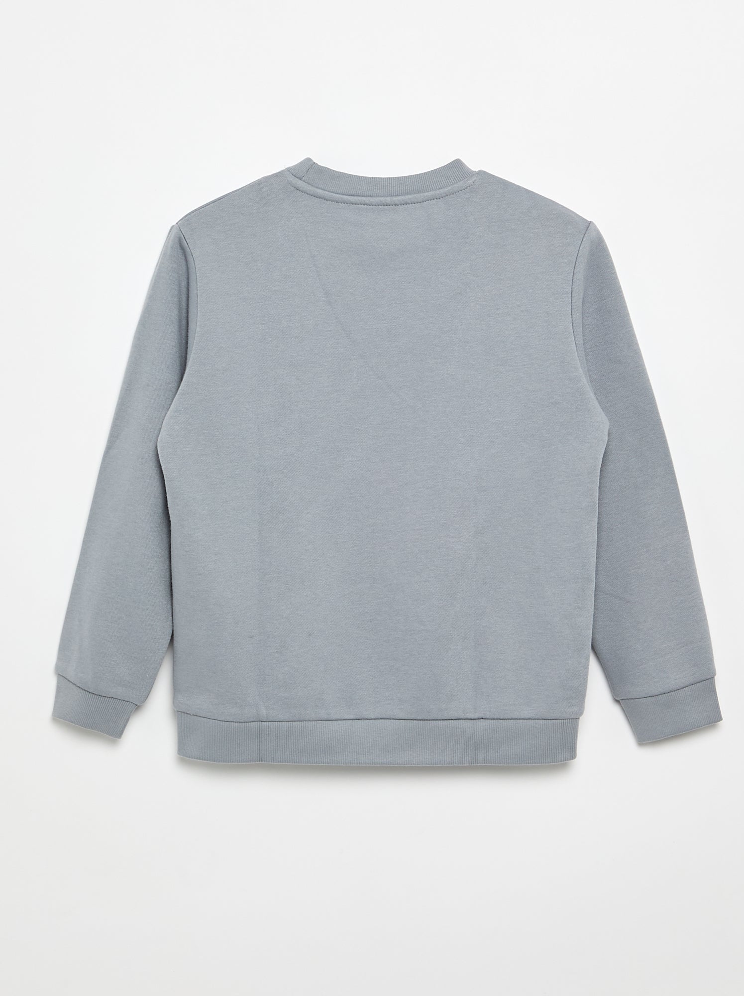 Sweat en molleton gratté uni - Bleu