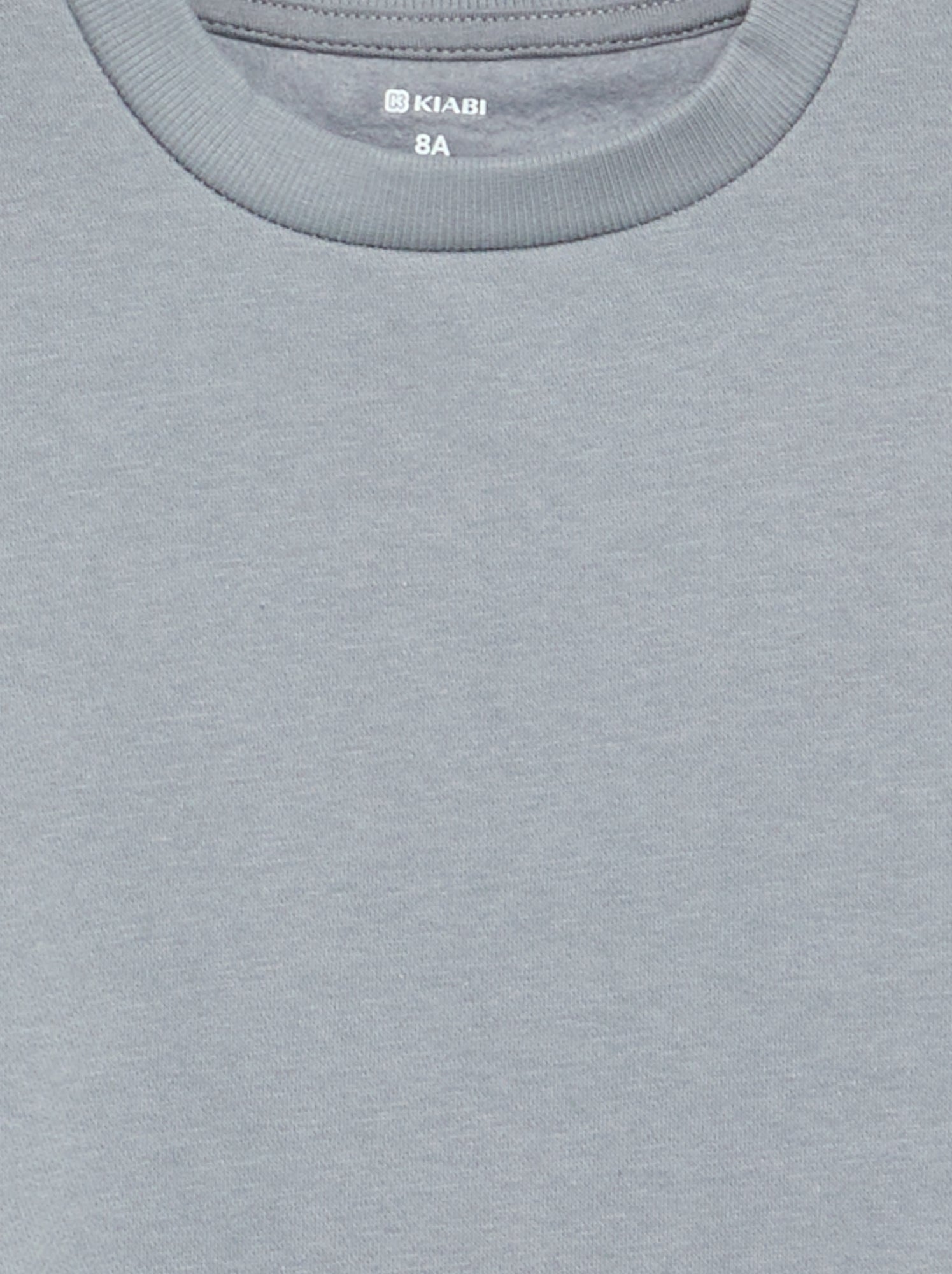 Sweat en molleton gratté uni - Bleu