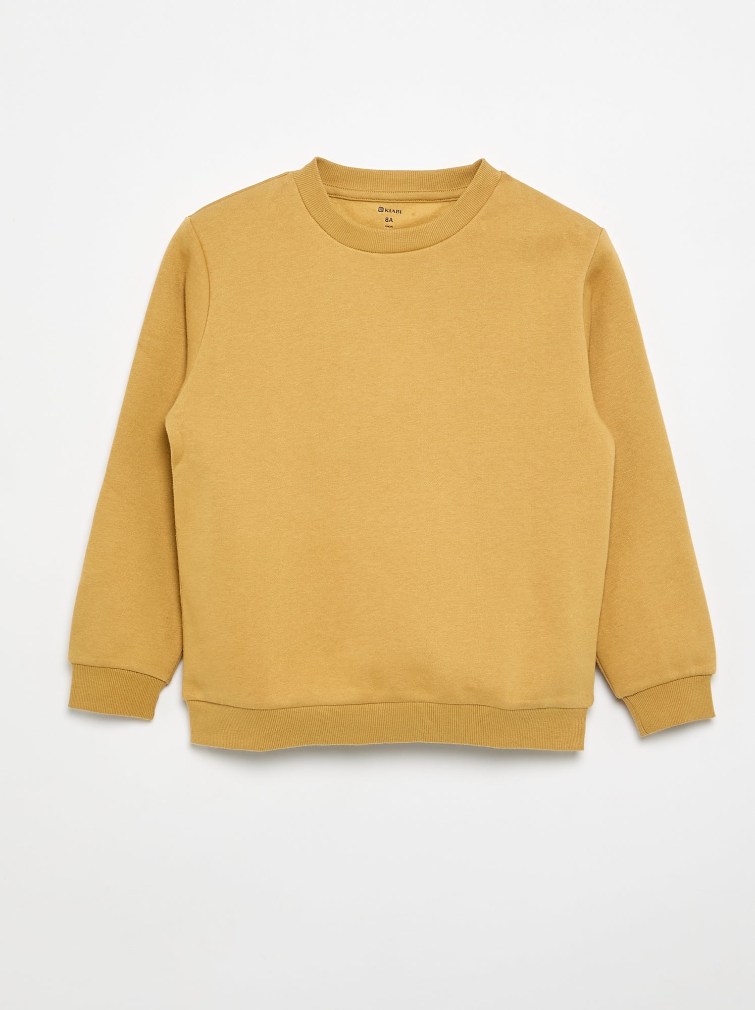 Sweat en molleton gratté uni - Jaune