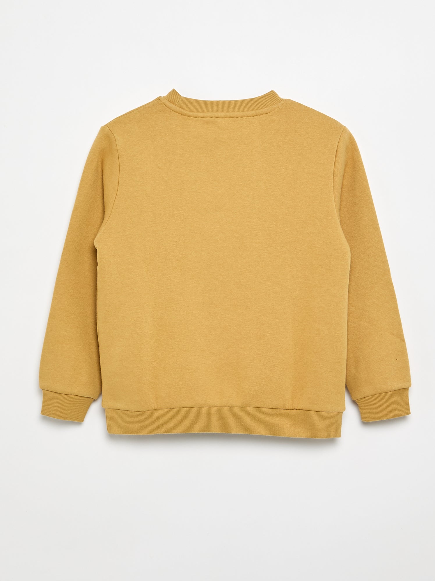 Sweat en molleton gratté uni - Jaune