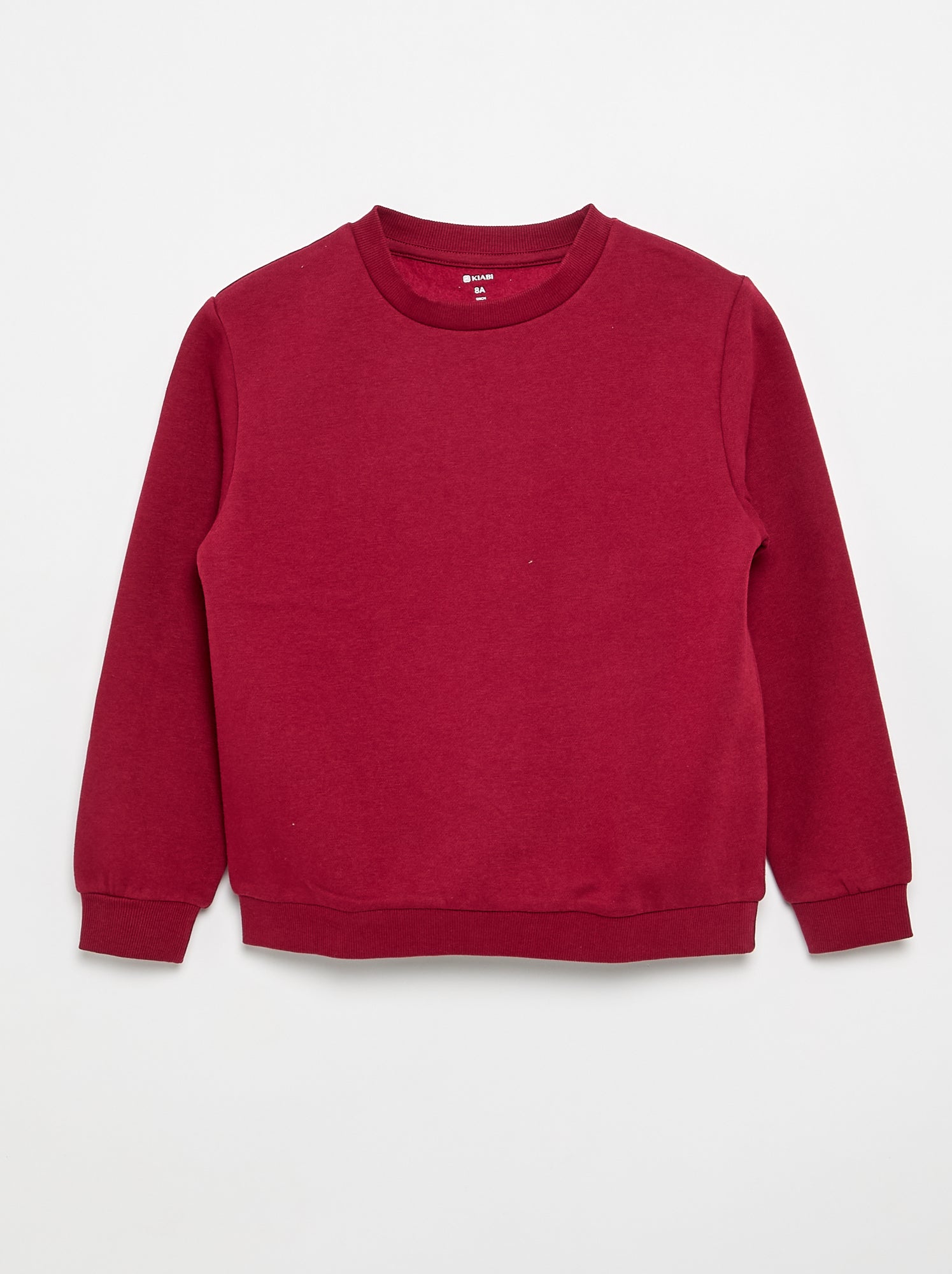 Sweat en molleton gratté uni - Rouge