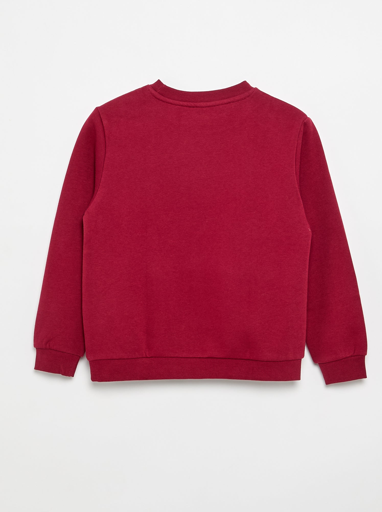 Sweat en molleton gratté uni - Rouge