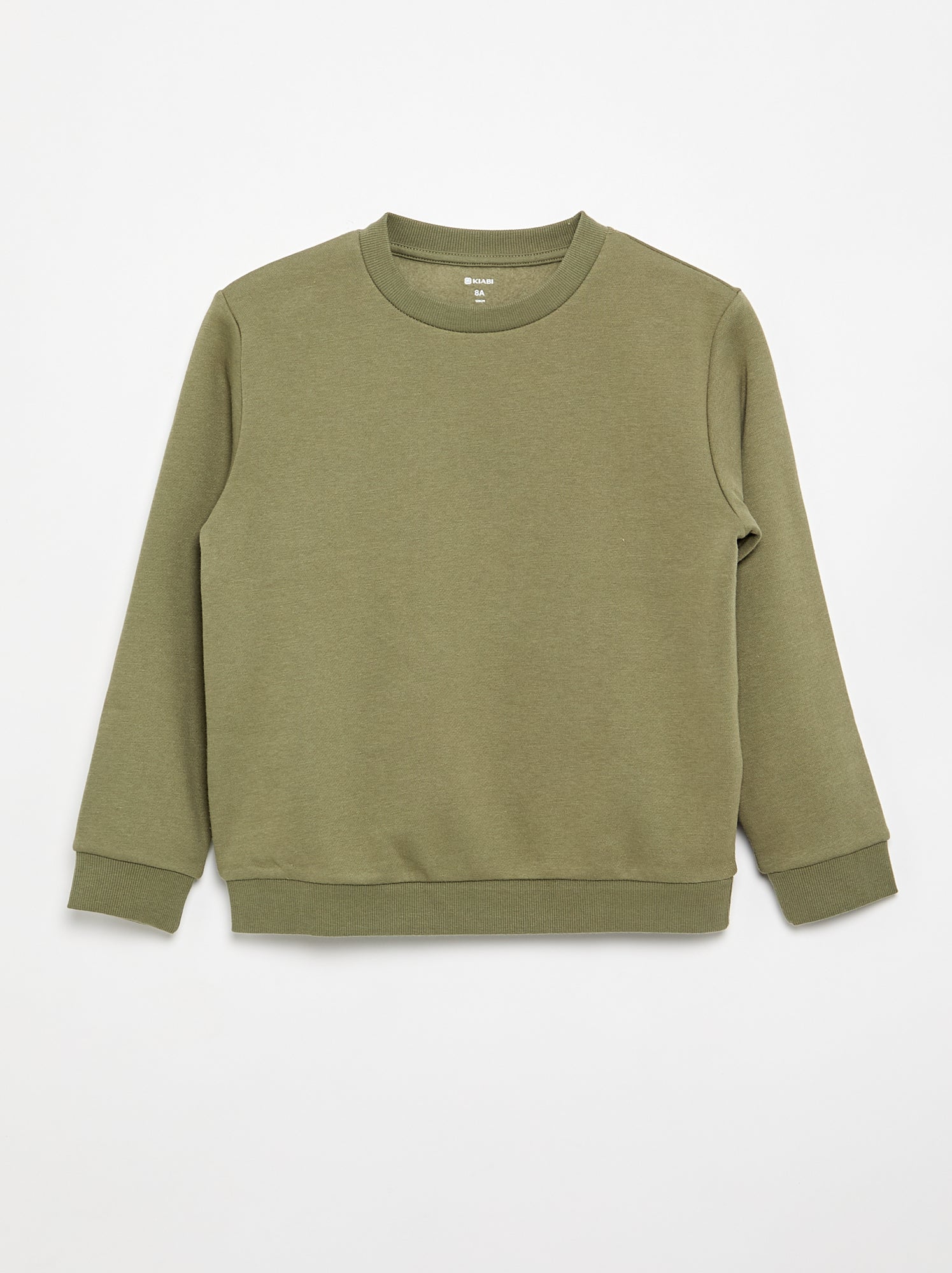 Sweat en molleton gratté uni - Vert
