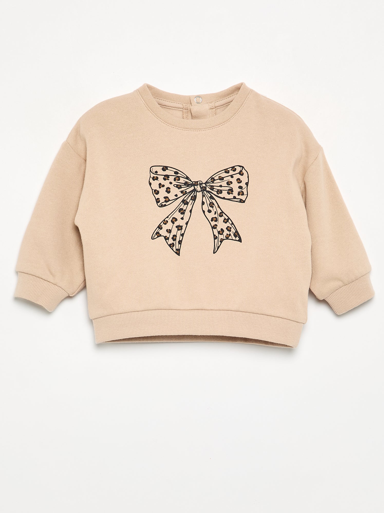 Sweat en molleton imprimé - Beige