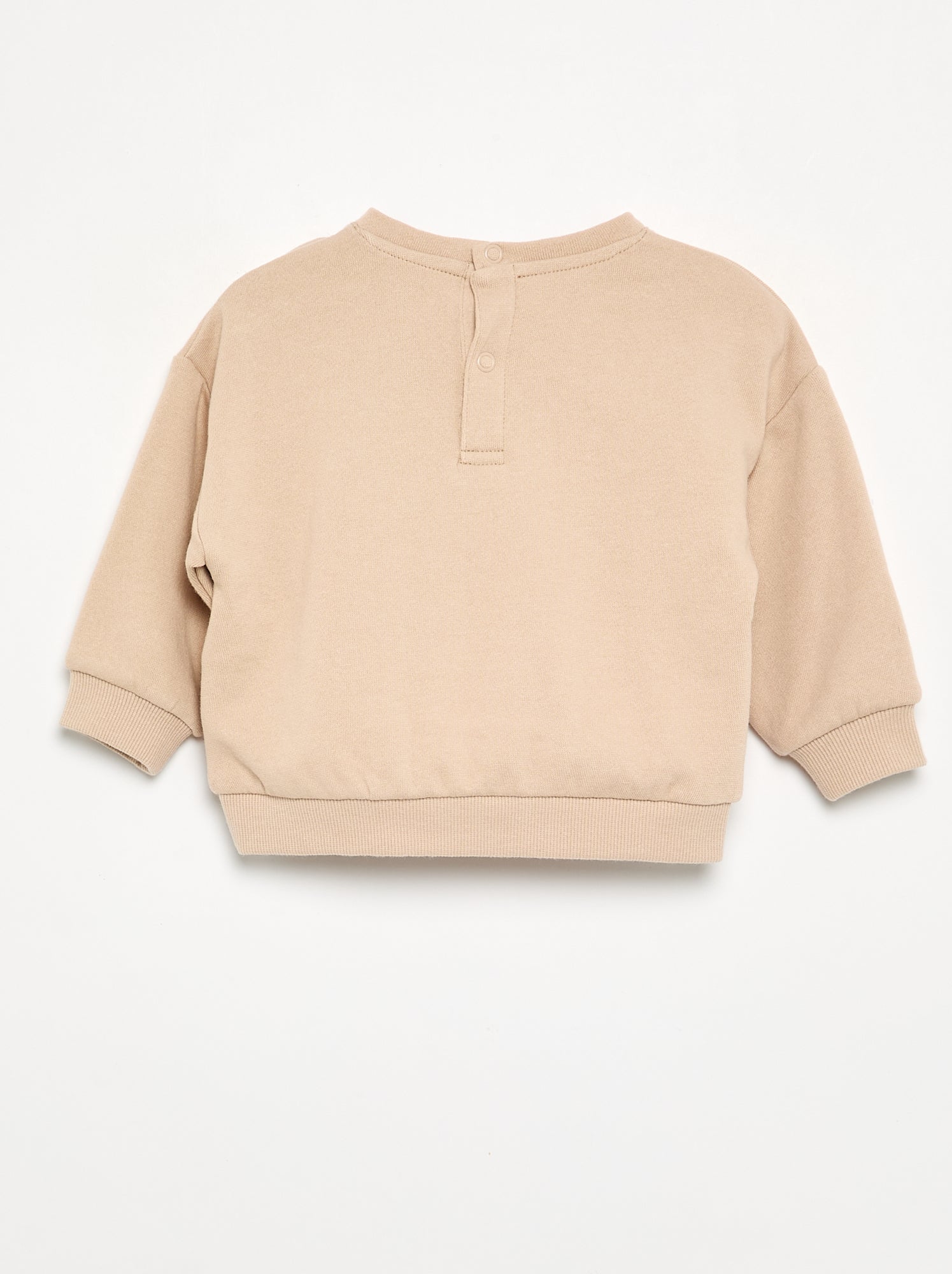 Sweat en molleton imprimé - Beige