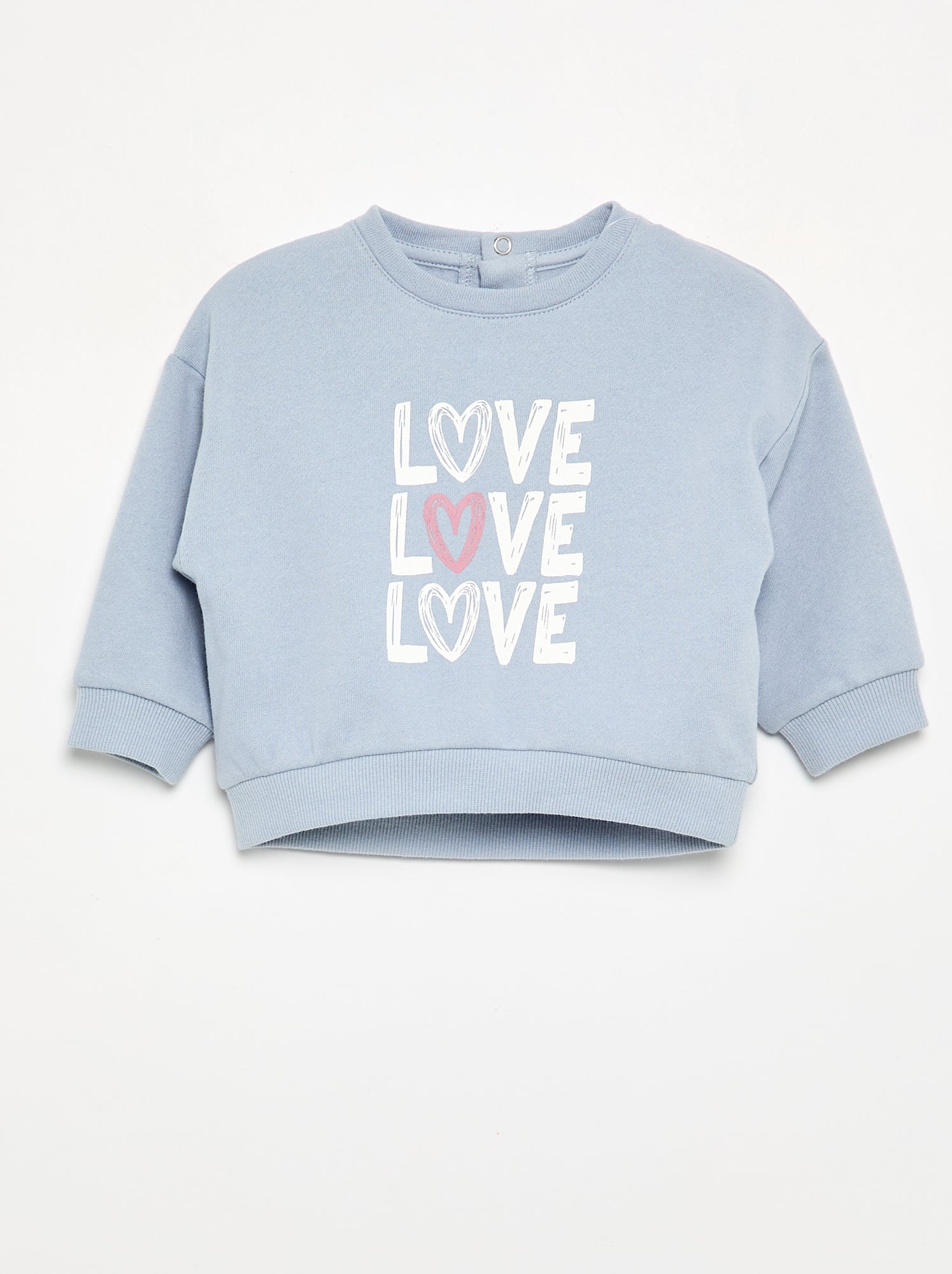 Sweat en molleton imprimé - Bleu