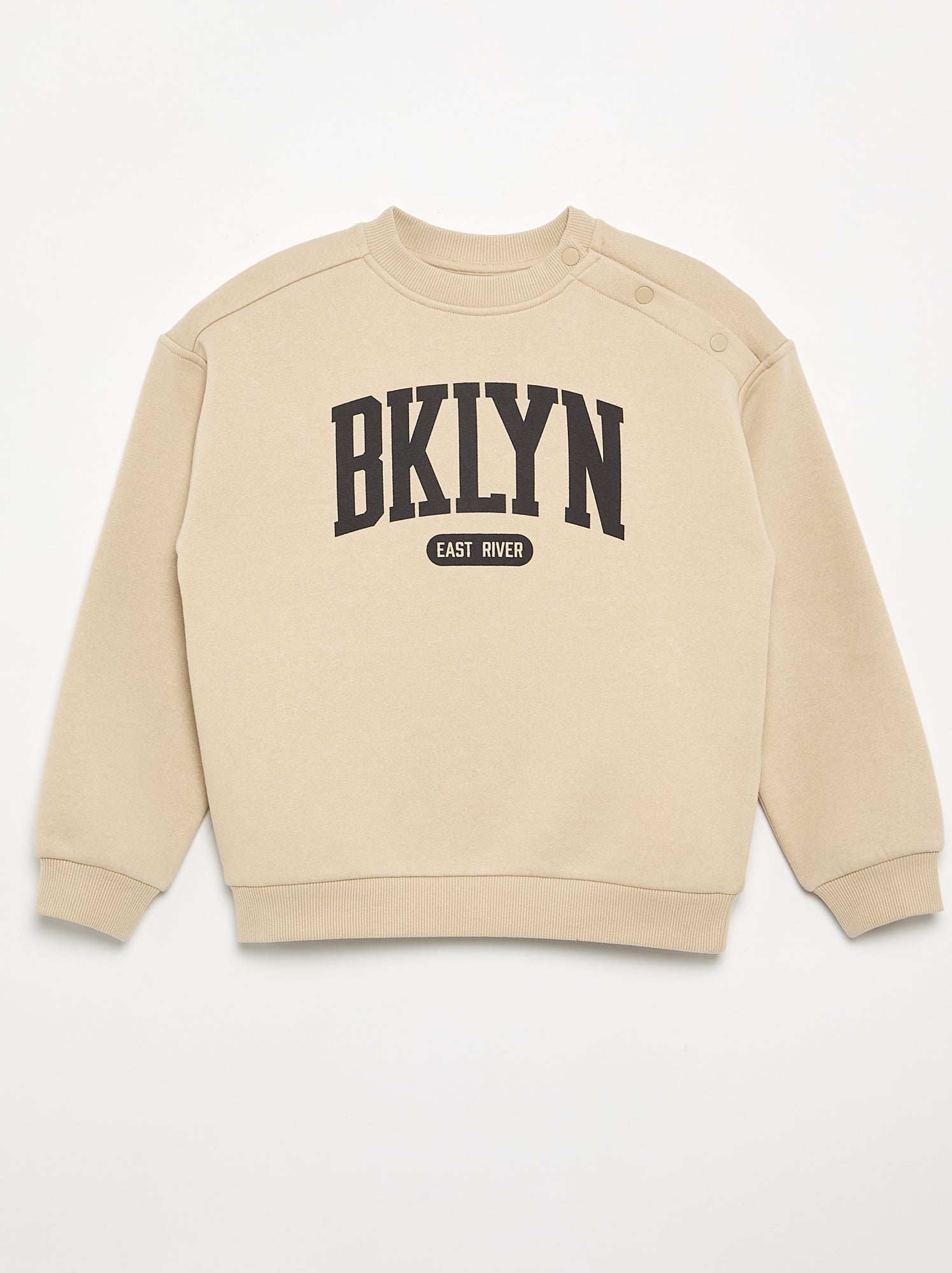 Sweat en molleton imprimé - collection facile à enfiler - Beige