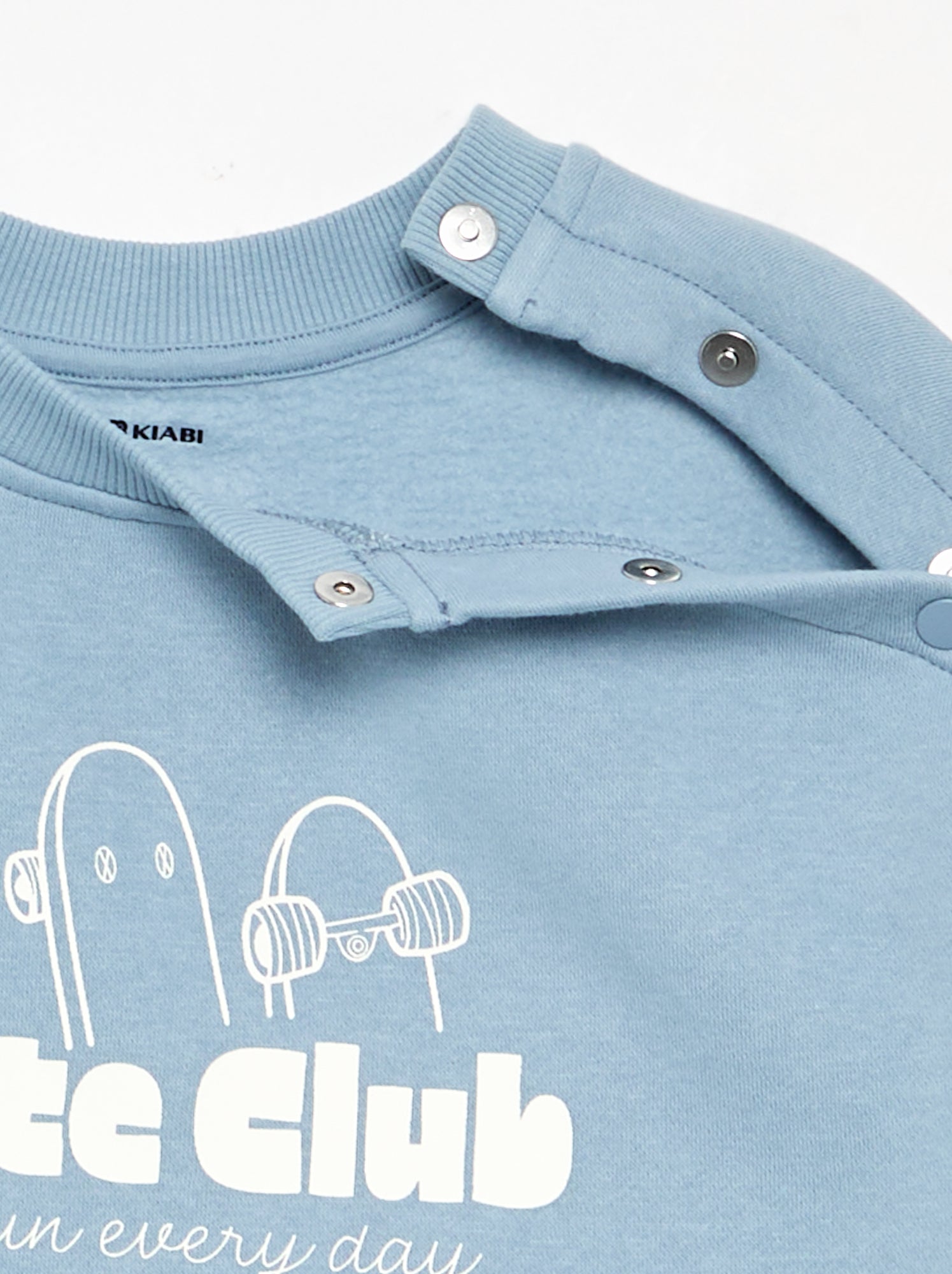 Sweat en molleton imprimé - collection facile à enfiler - Bleu
