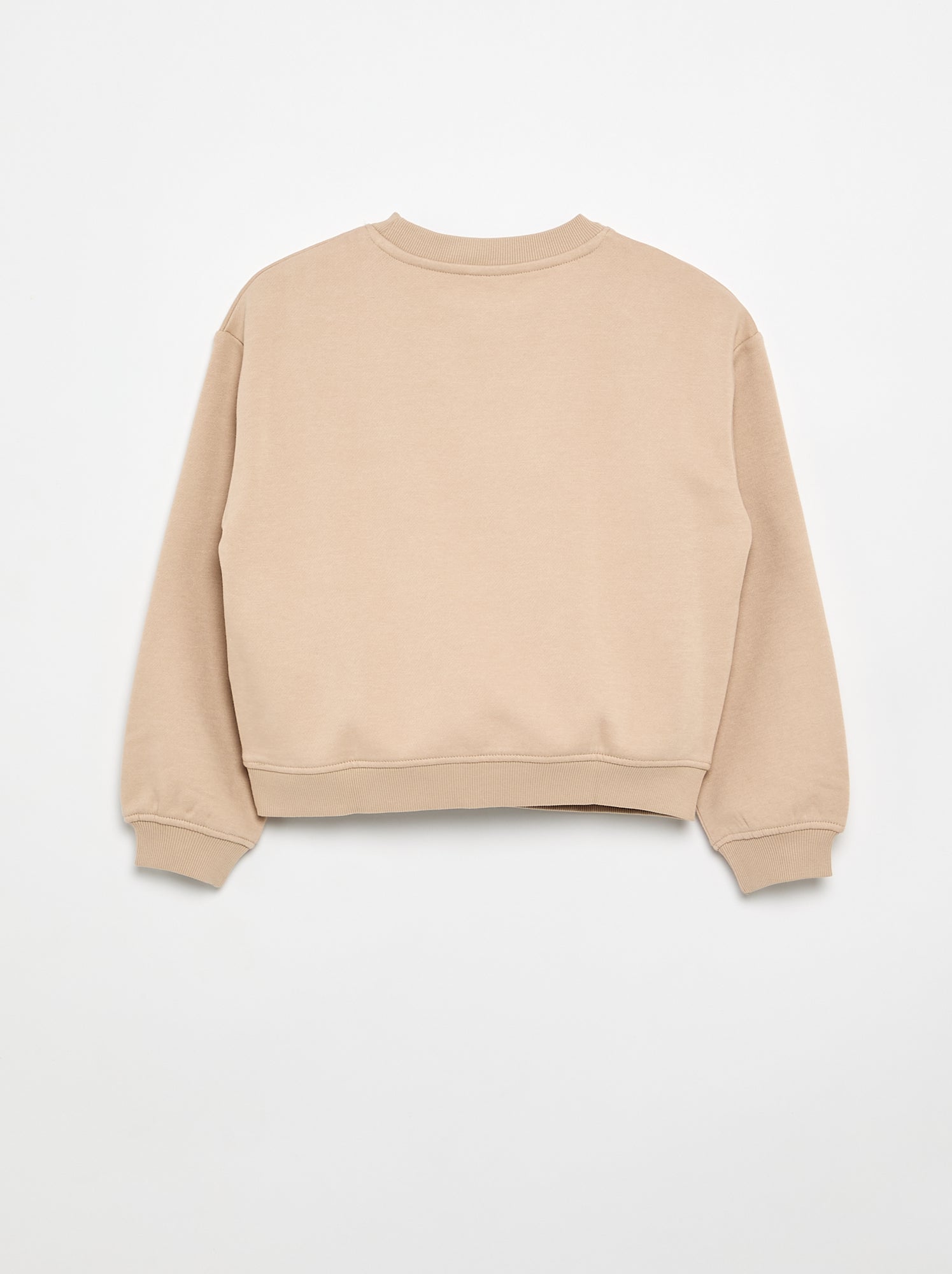 Sweat en molleton imprimé poitrine - Beige