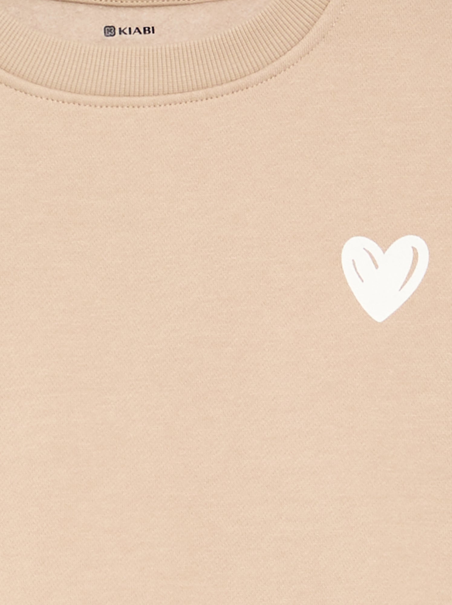 Sweat en molleton imprimé poitrine - Beige