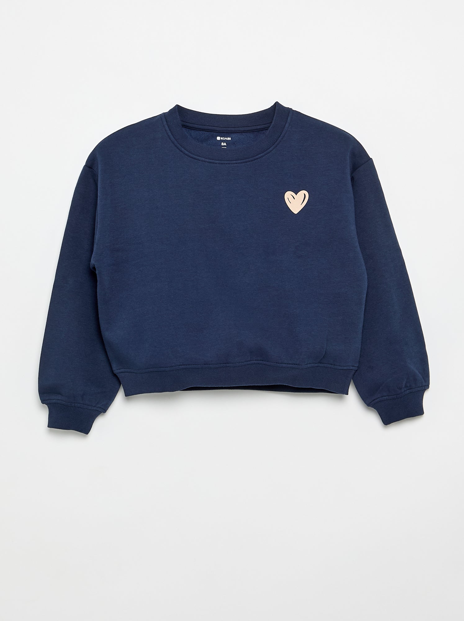 Sweat en molleton imprimé poitrine - Bleu