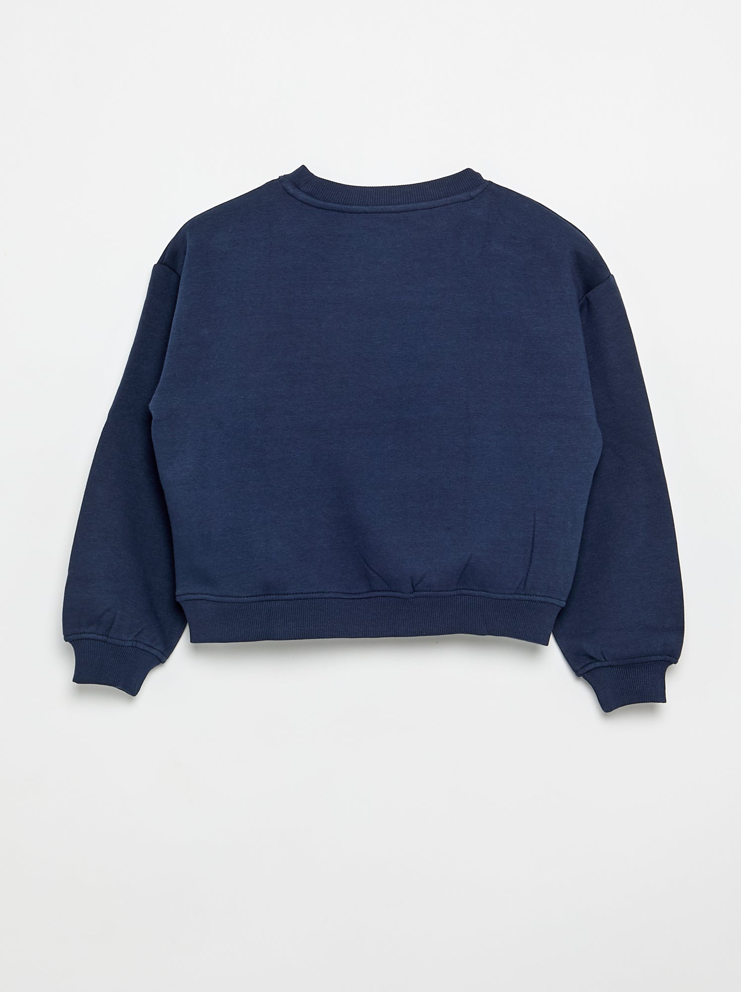 Sweat en molleton imprimé poitrine - Bleu