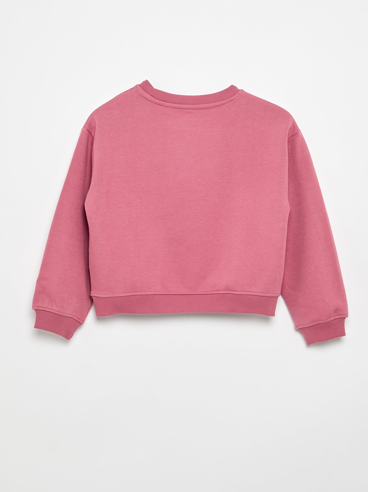 Sweat en molleton imprimé poitrine - Rose
