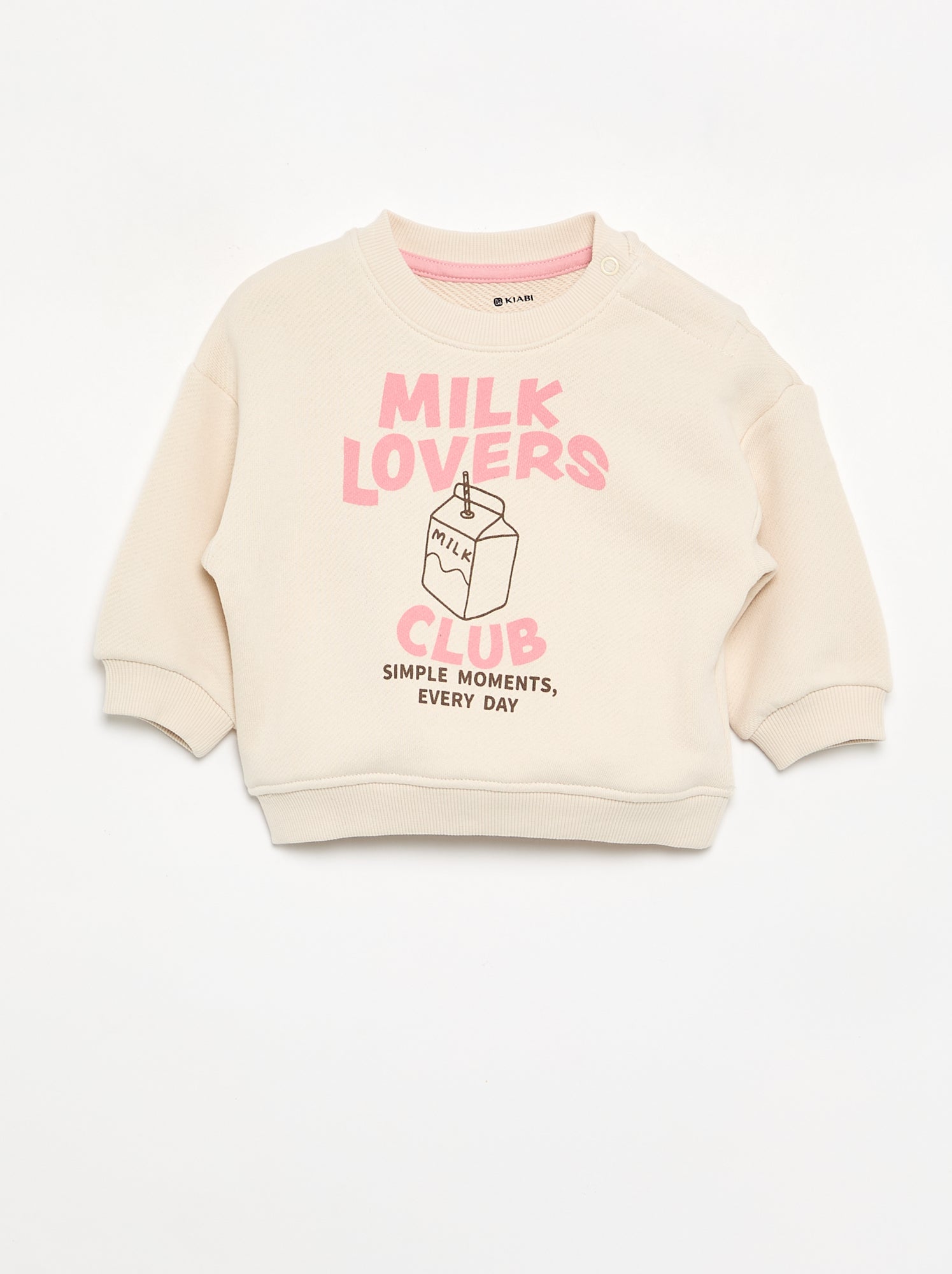 Sweat en molleton léger imprimé - Beige