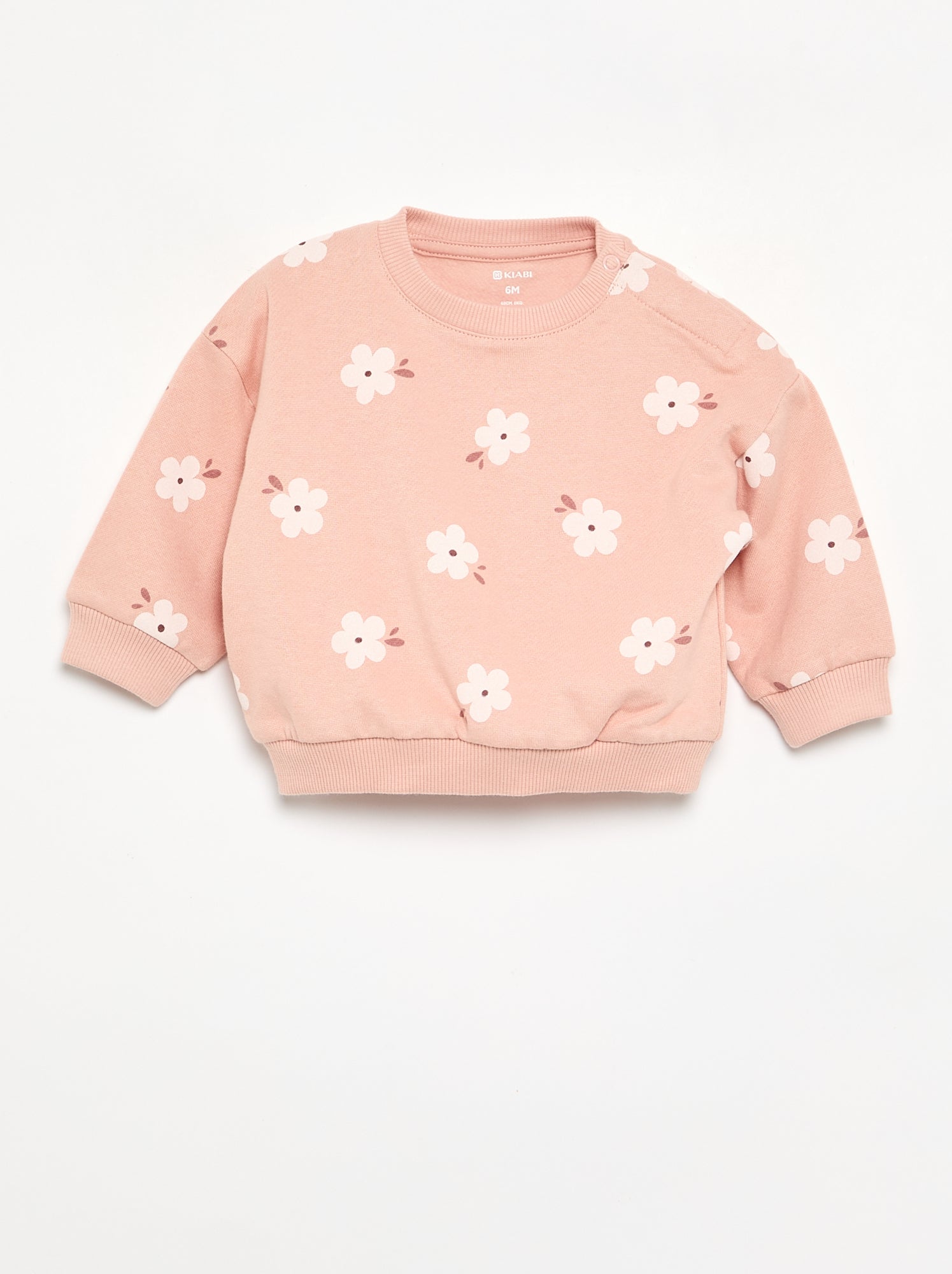 Sweat en molleton léger imprimé - Beige