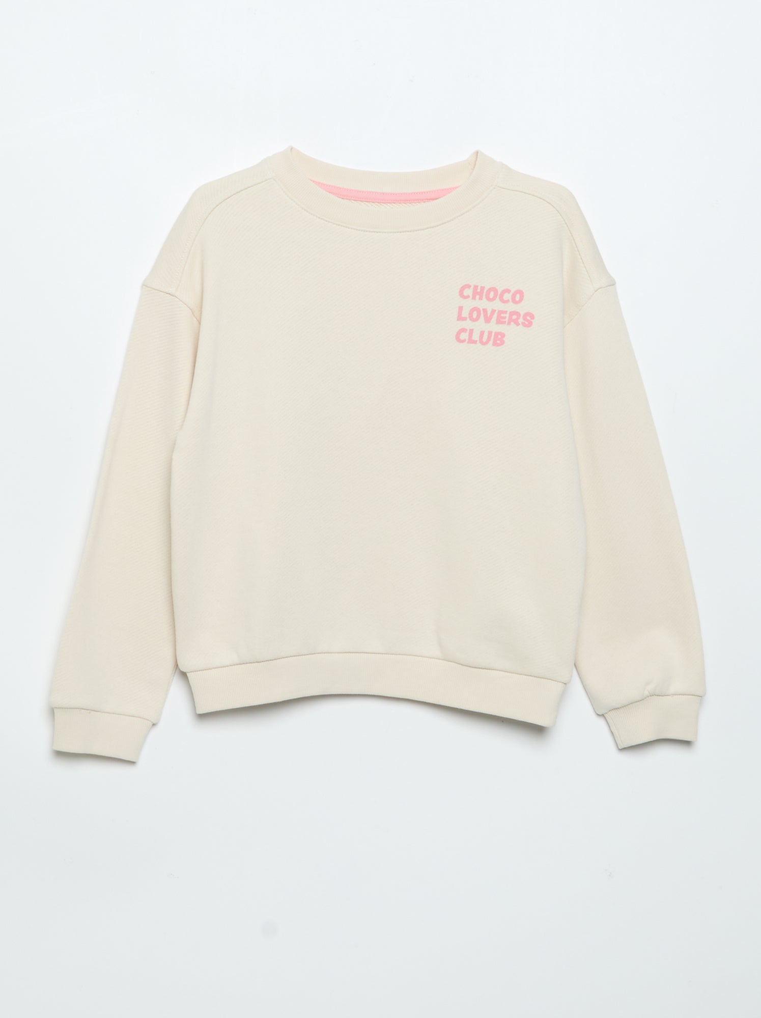 Sweat en molleton léger imprimé recto/verso - Beige