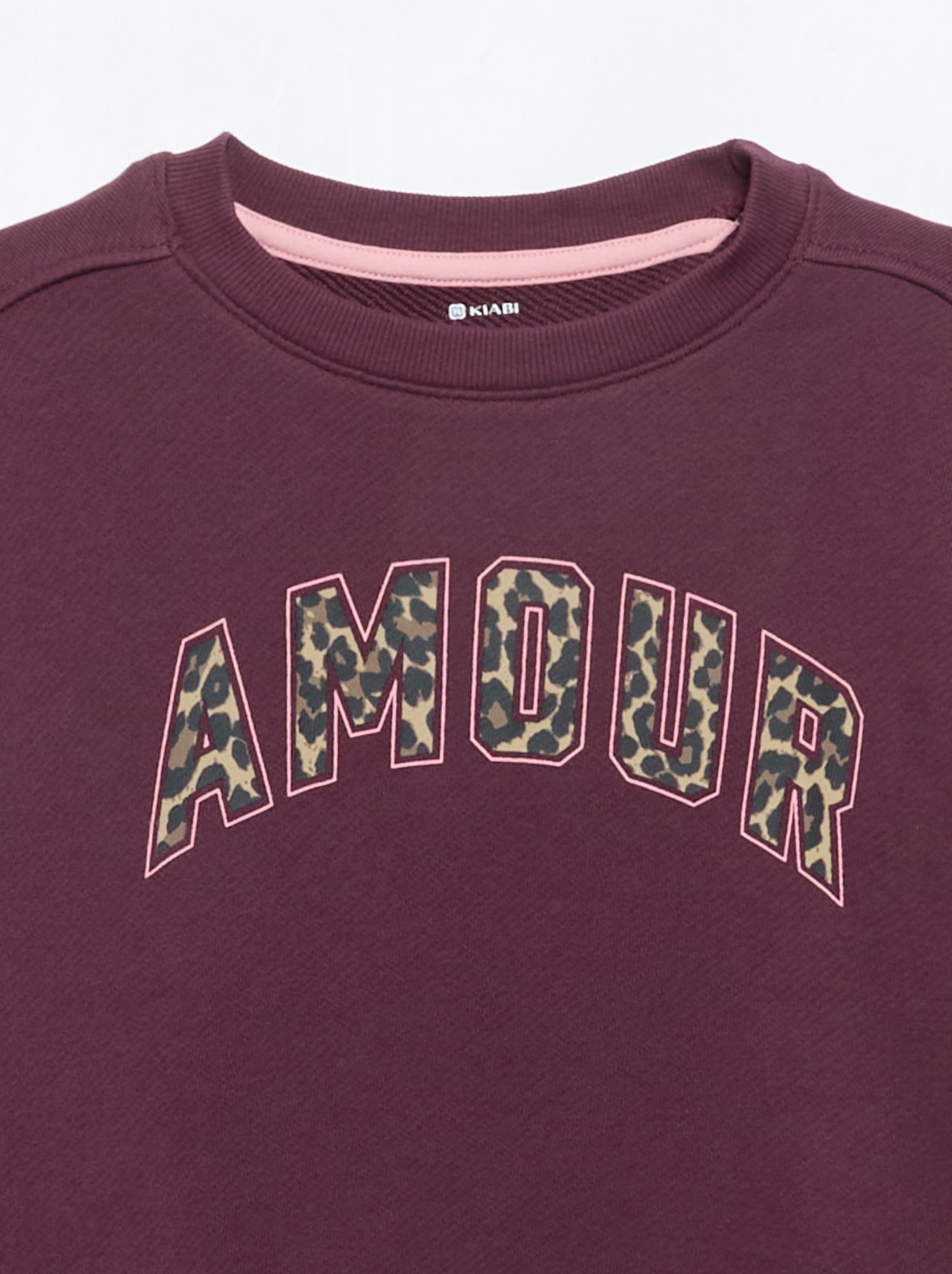 Sweat en molleton léger imprimé recto/verso - Rose