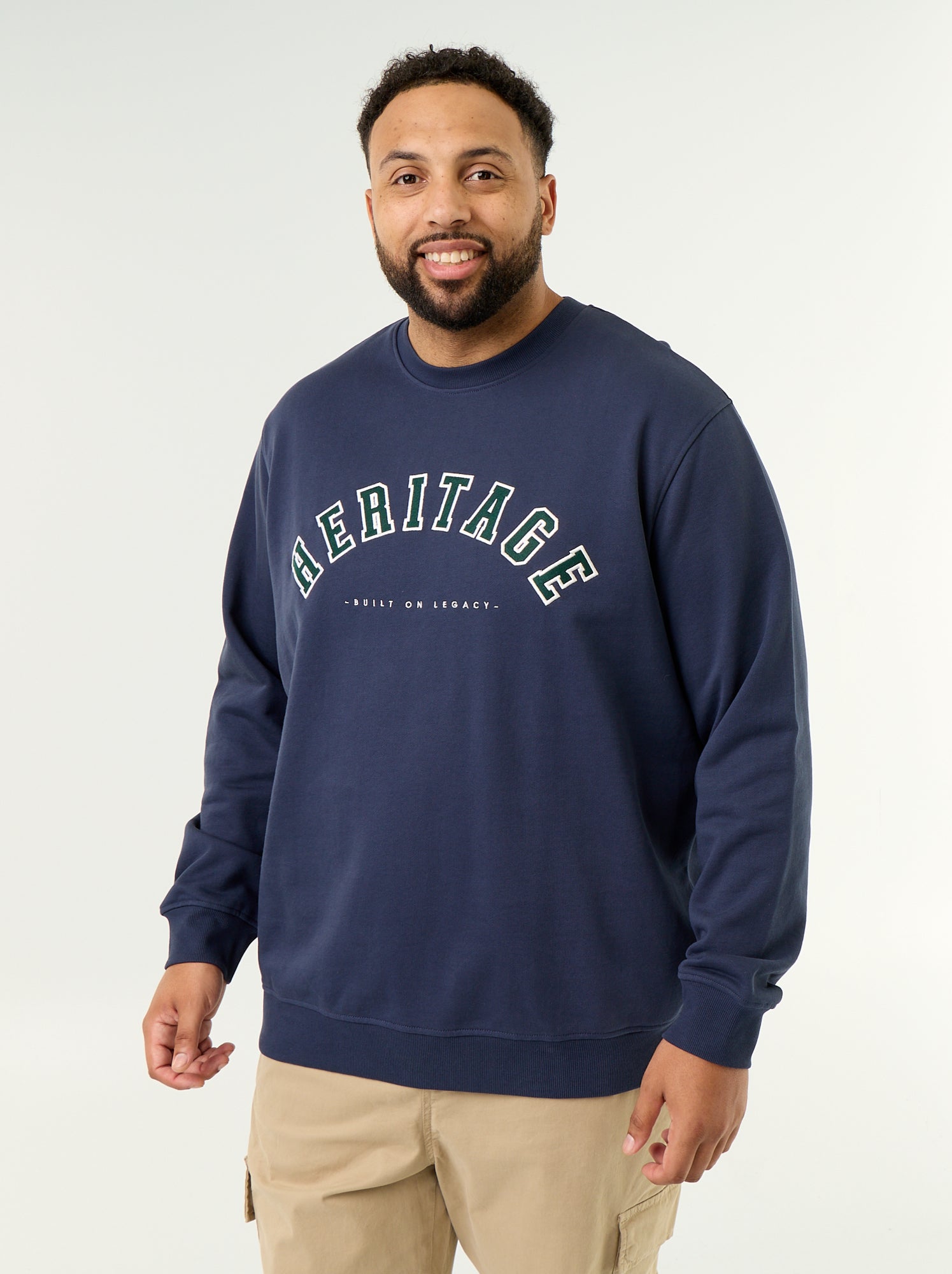 Sweat en molleton non gratté avec inscription - Bleu