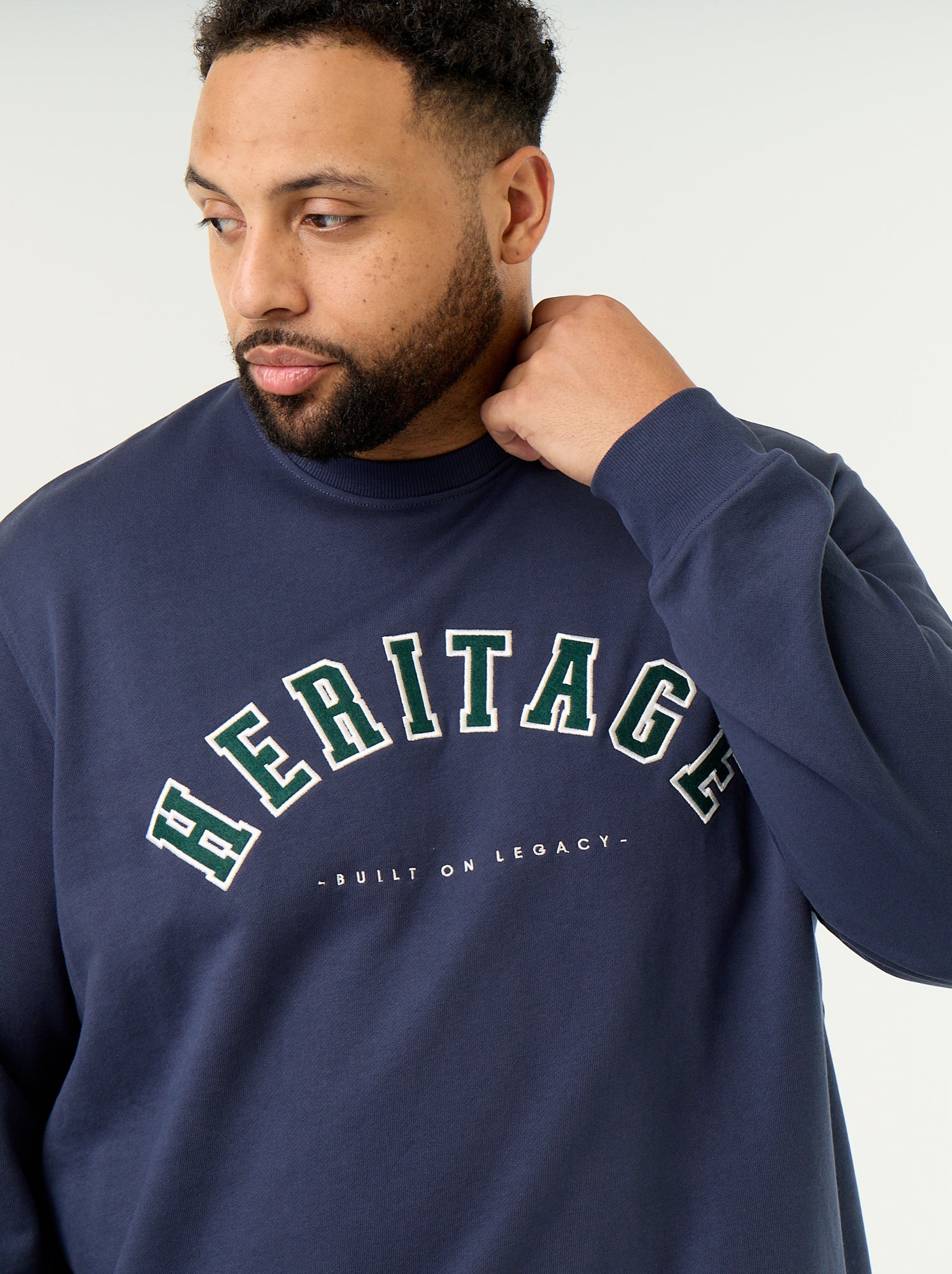Sweat en molleton non gratté avec inscription - Bleu