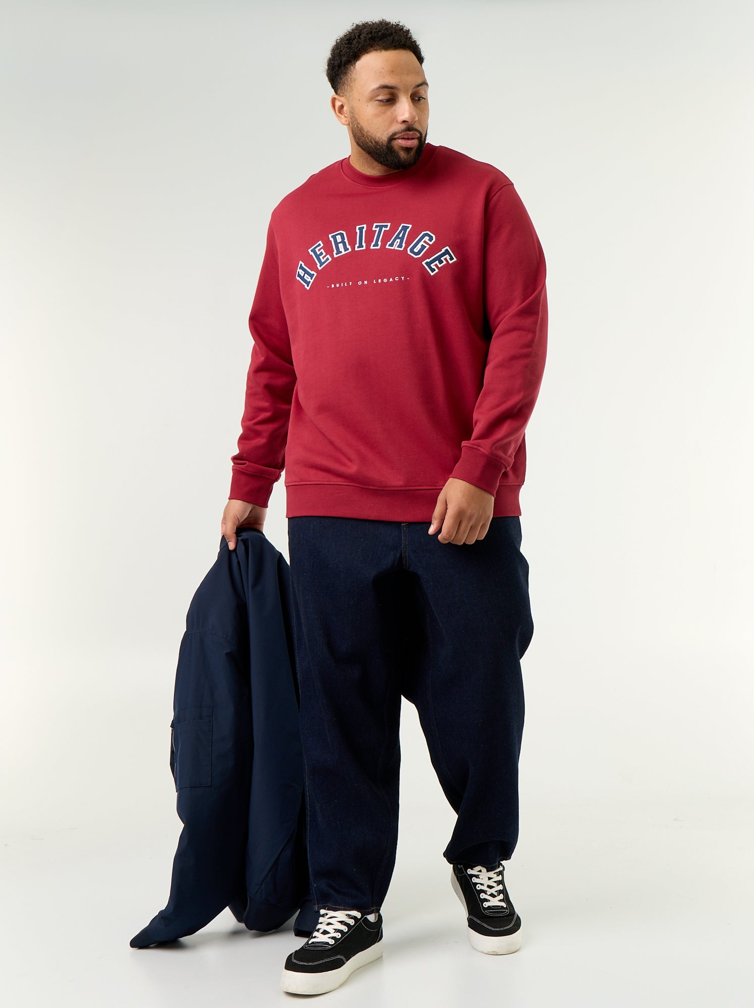 Sweat en molleton non gratté avec inscription - Rouge