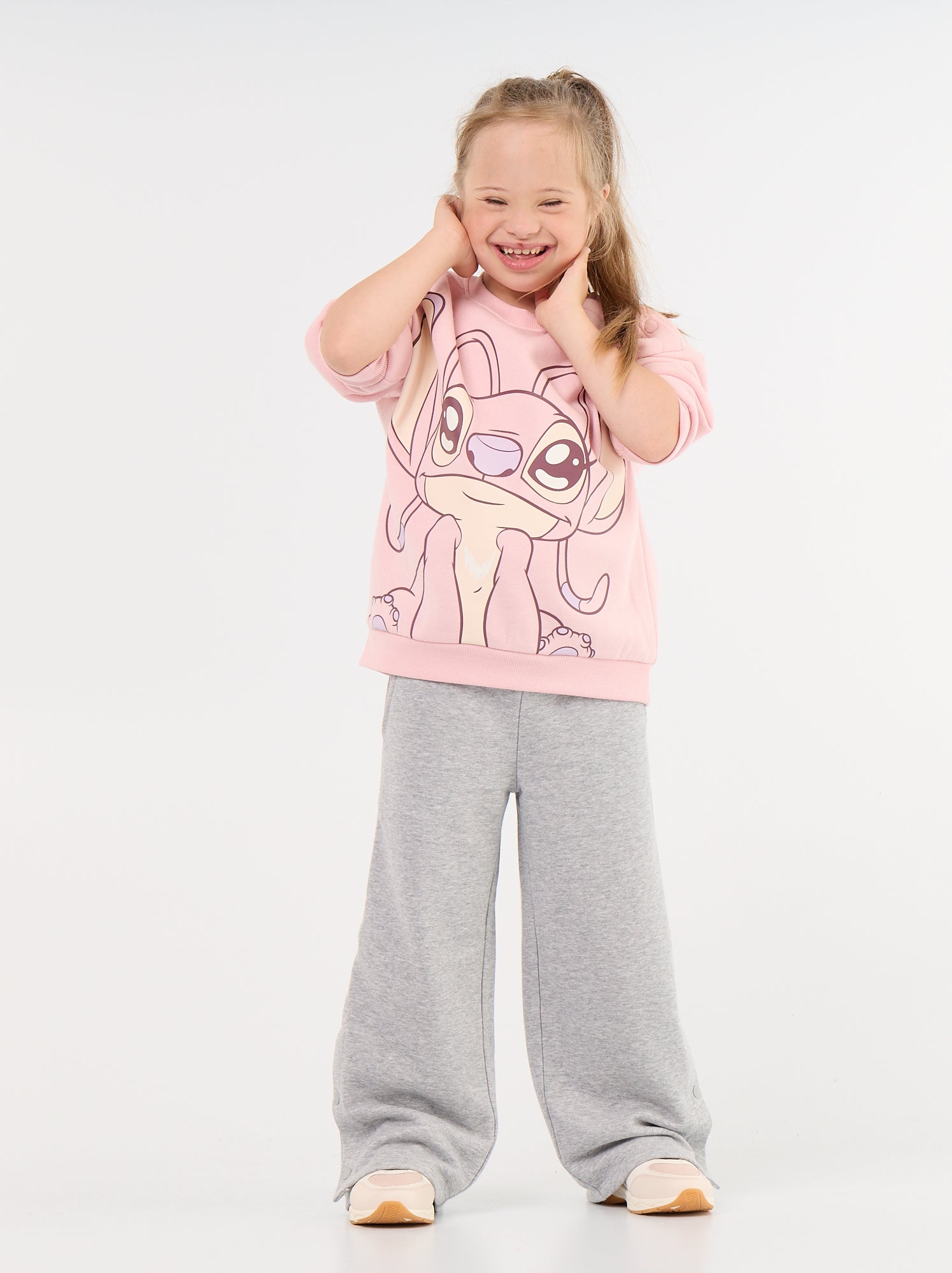 Sweat en molleton 'Stitch' - collection facile à enfiler - Rose