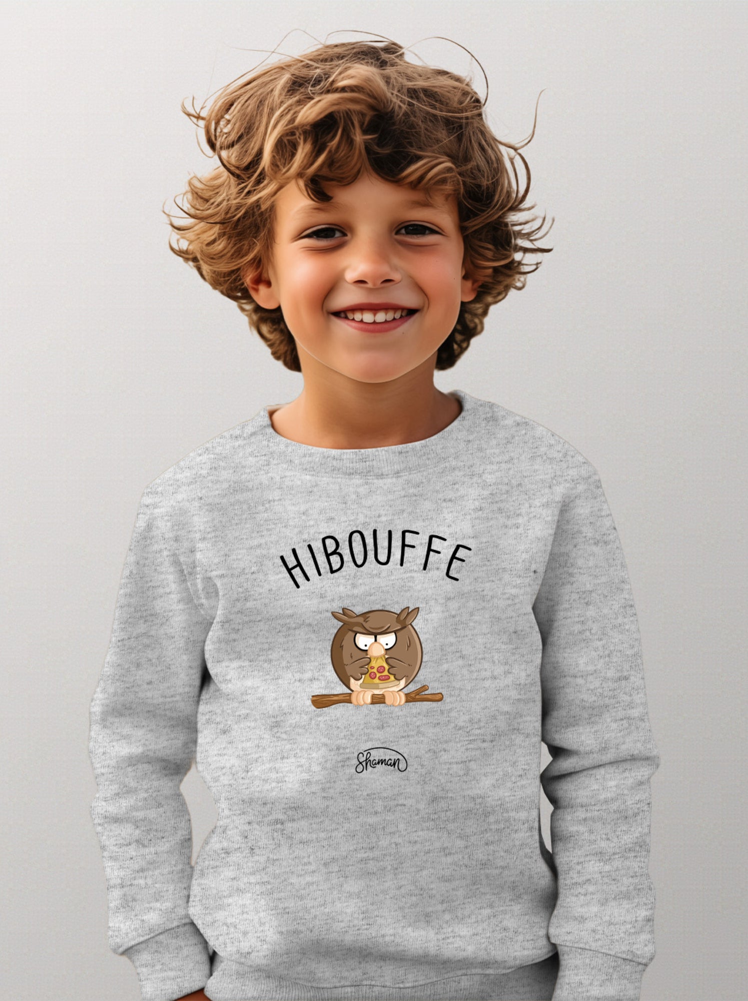 Sweat Enfant HIBOUFFE - Gris chiné