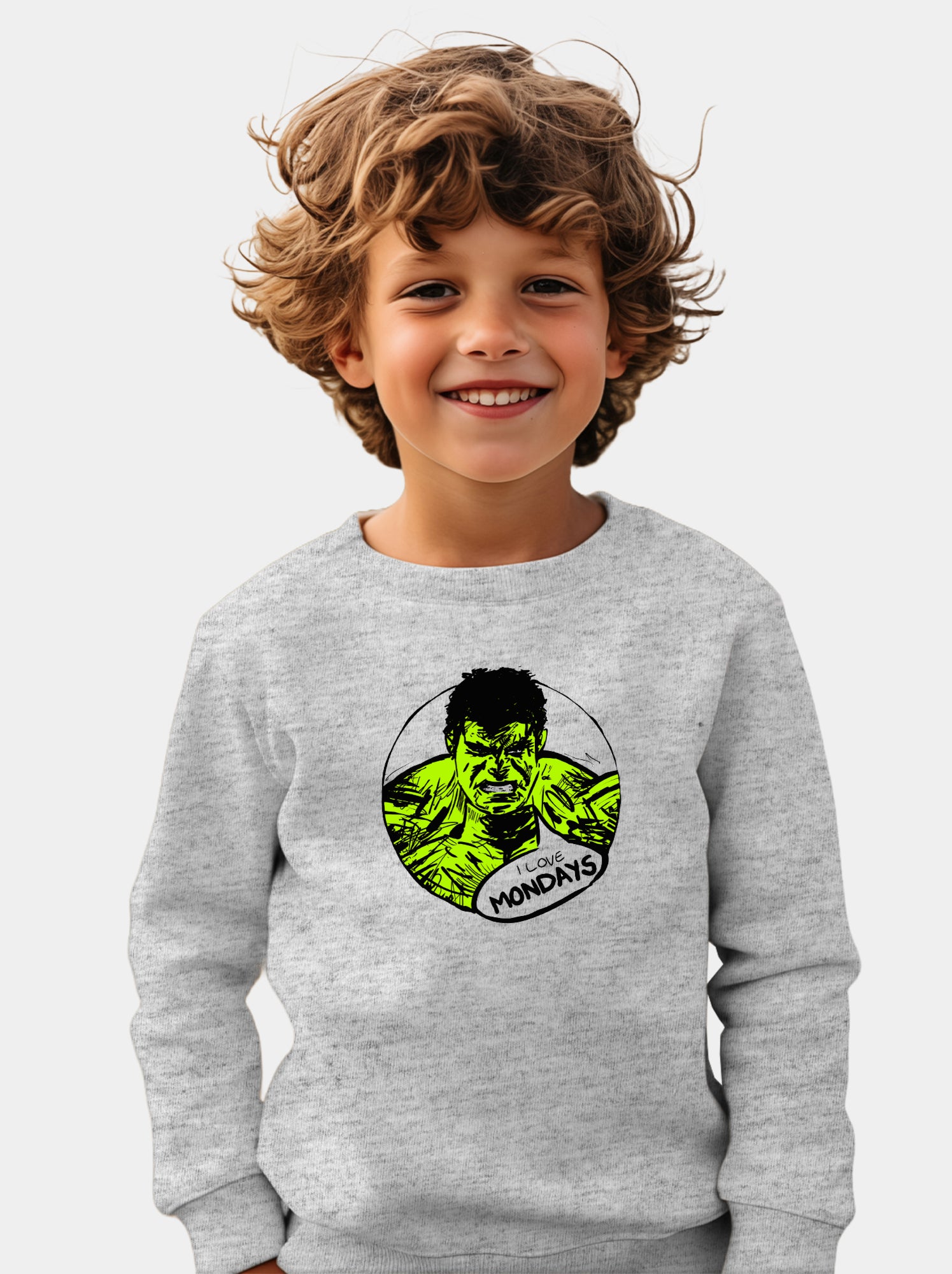 Sweat Enfant HULK - Gris chiné
