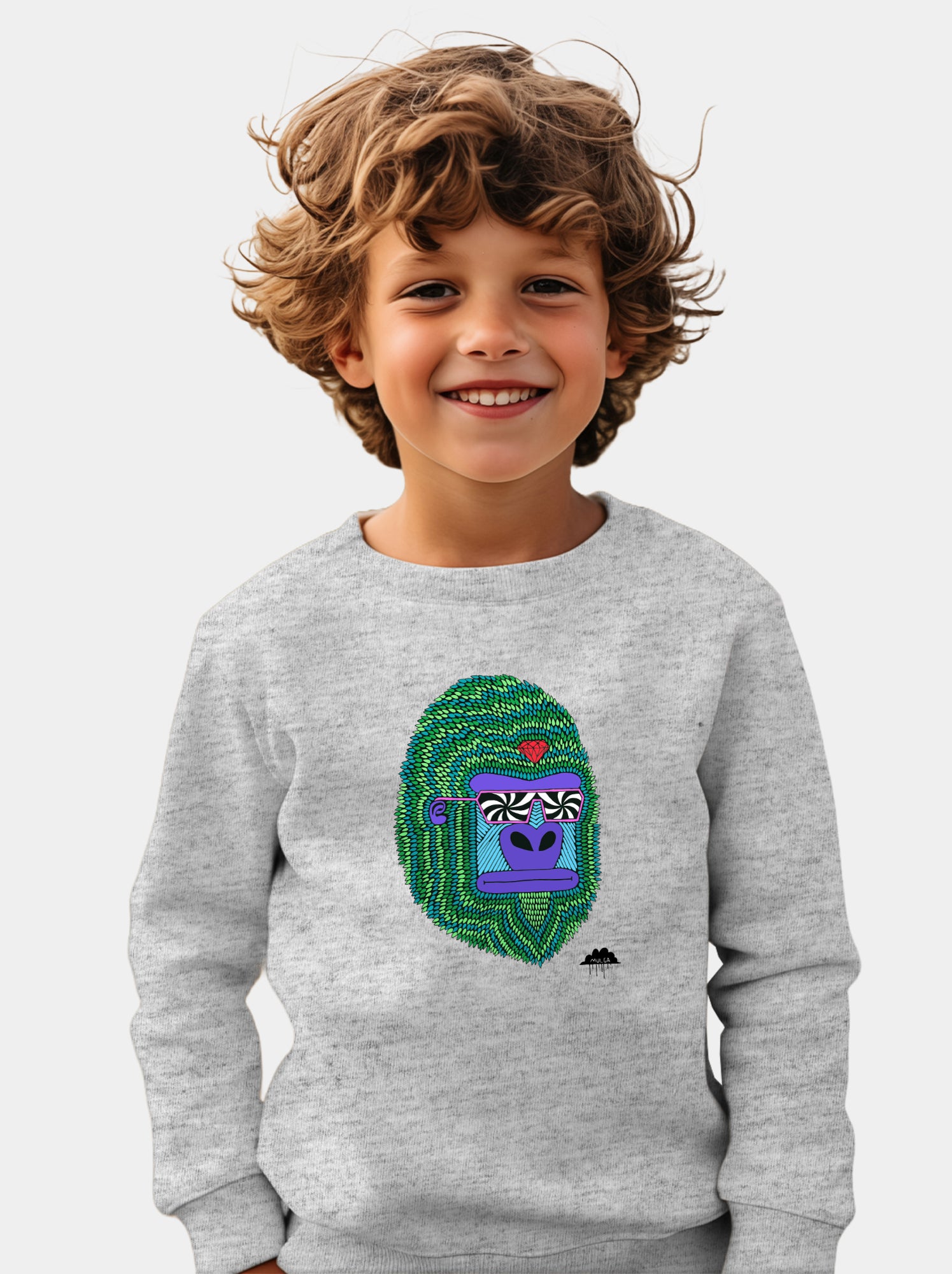 Sweat Enfant HYPNO APE - Gris chiné