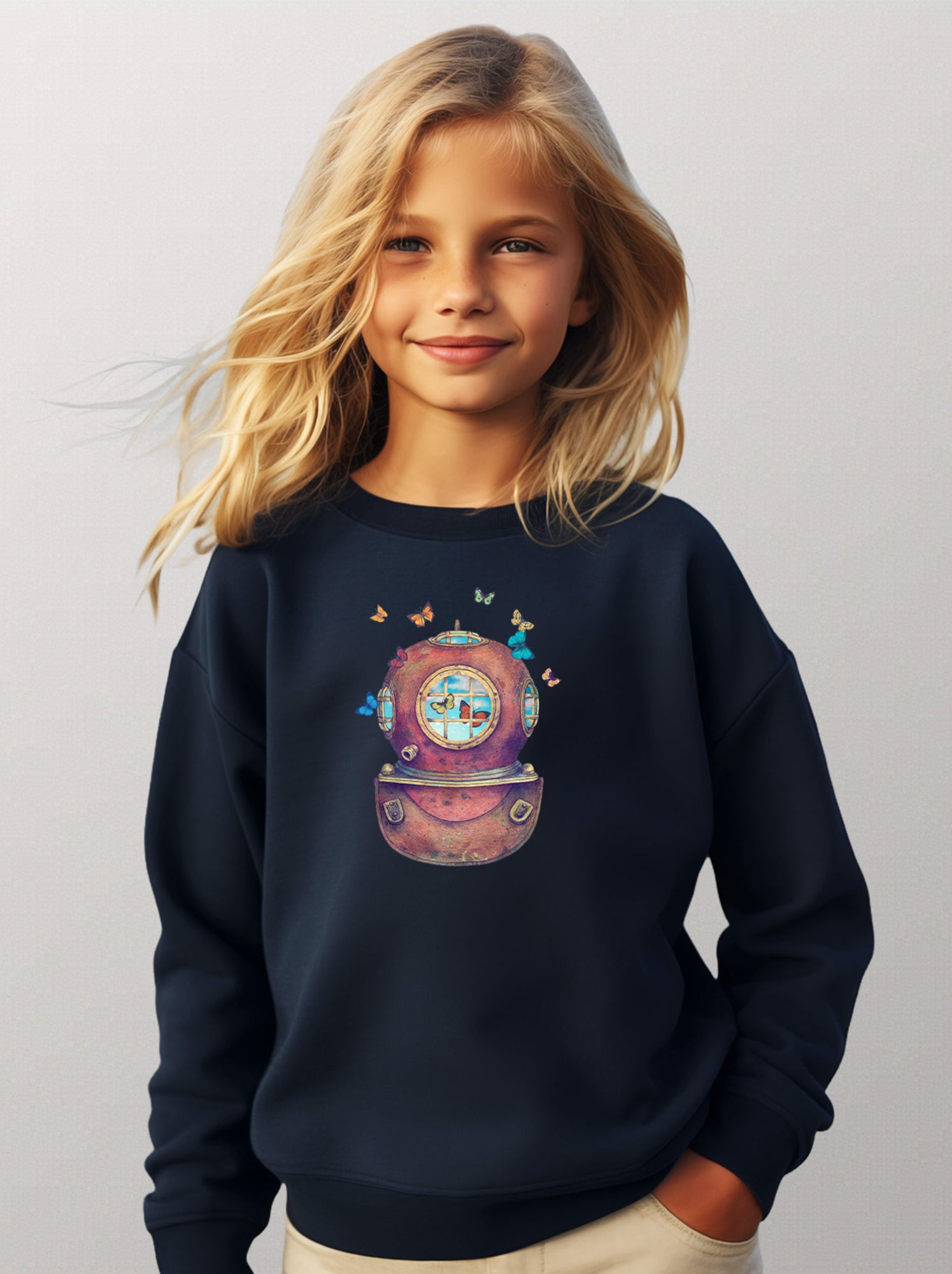 Sweat Enfant INNER SPACE SQUARE - Bleu marine