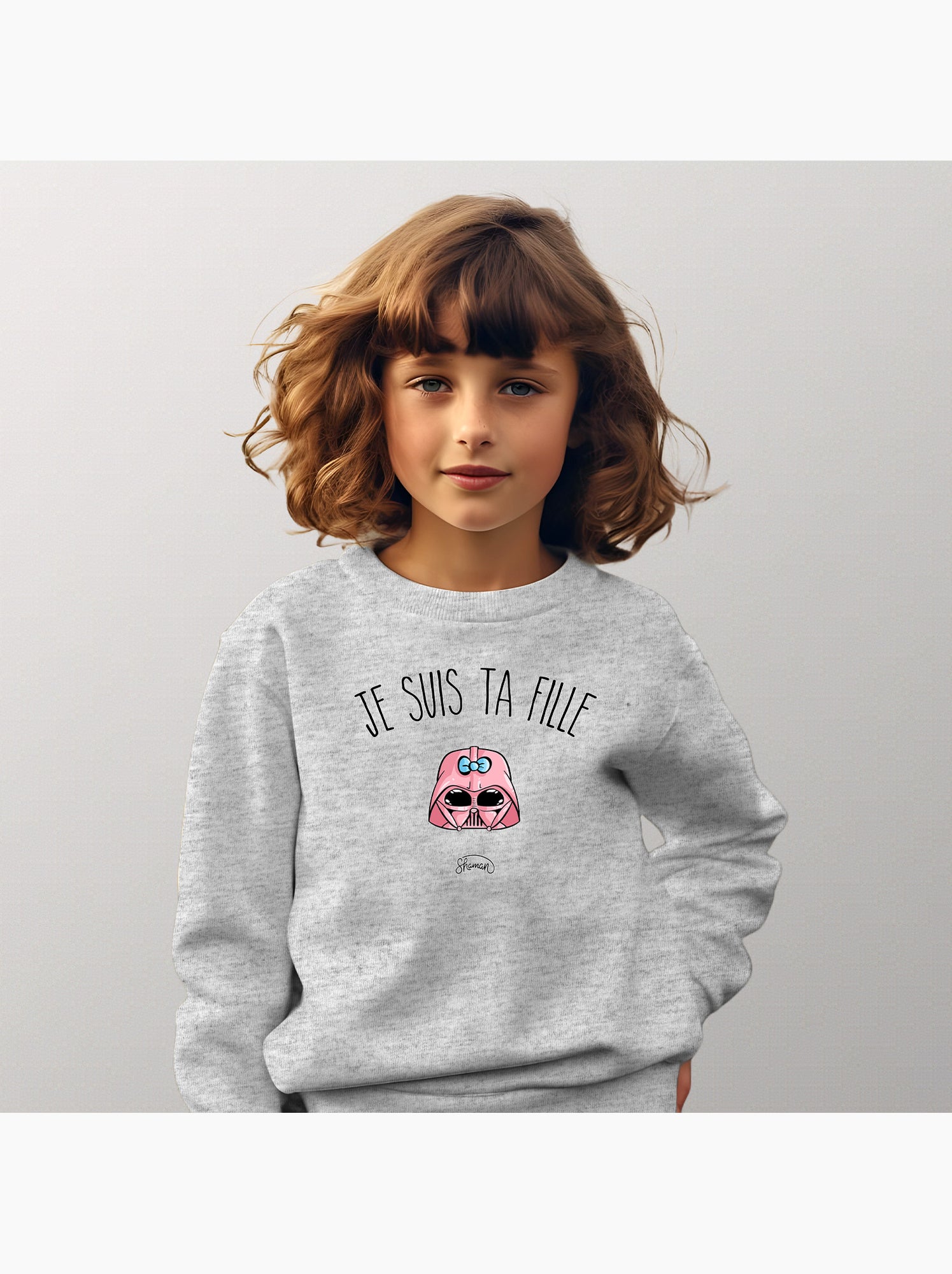 Sweat Enfant JE SUIS TA FILLE - Gris chiné