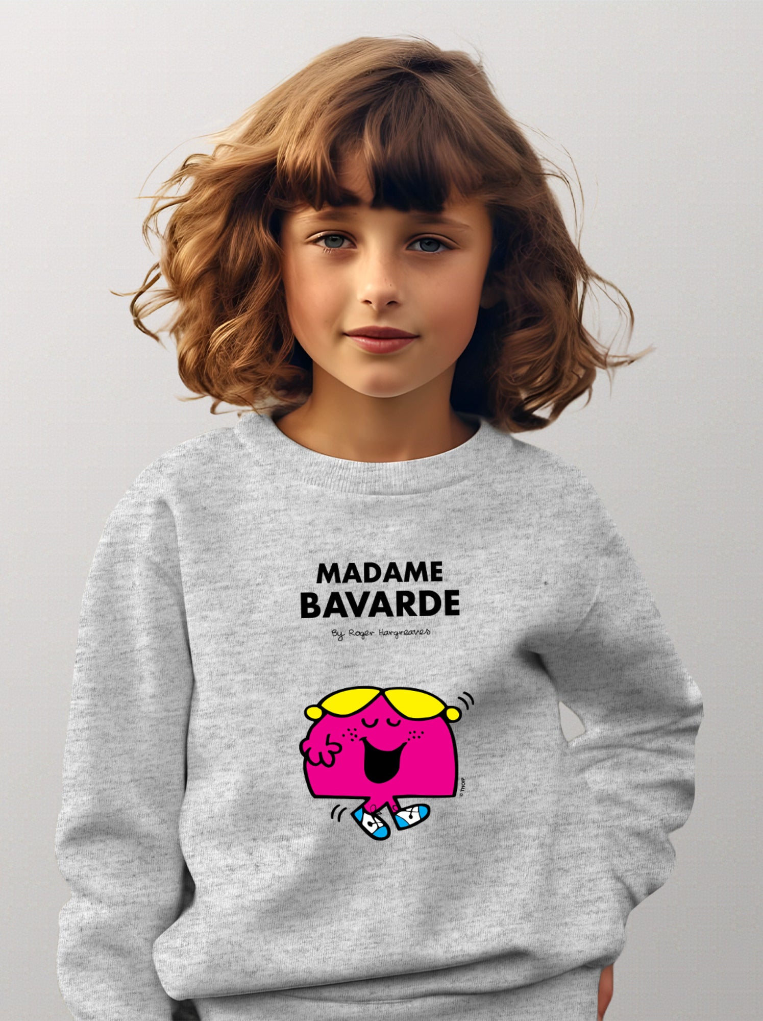 Sweat Enfant MADAME BAVARDE - Gris chiné