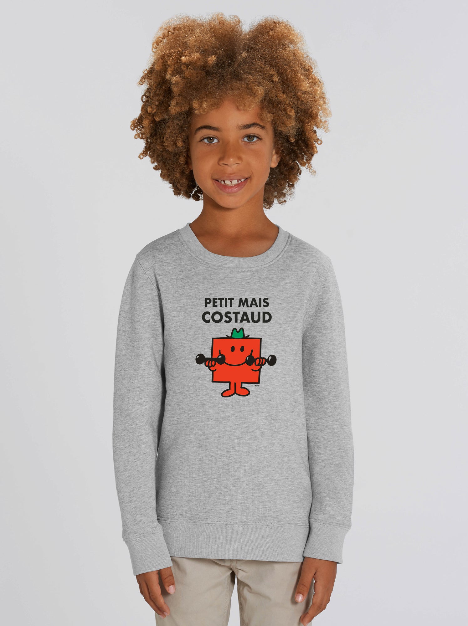 Sweat Enfant PETIT MAIS COSTAUD - Gris chiné
