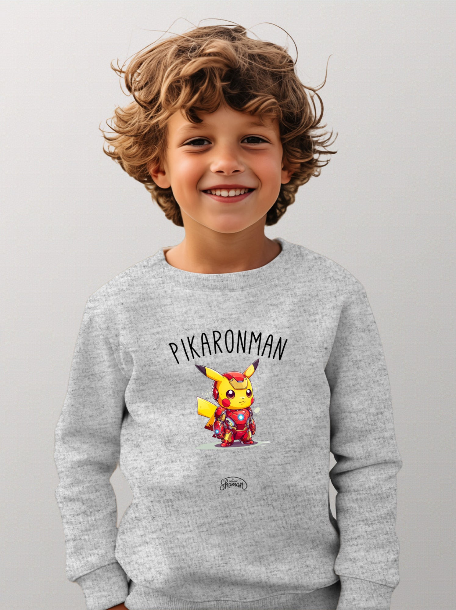 Sweat Enfant PIKARONMAN - Gris chiné