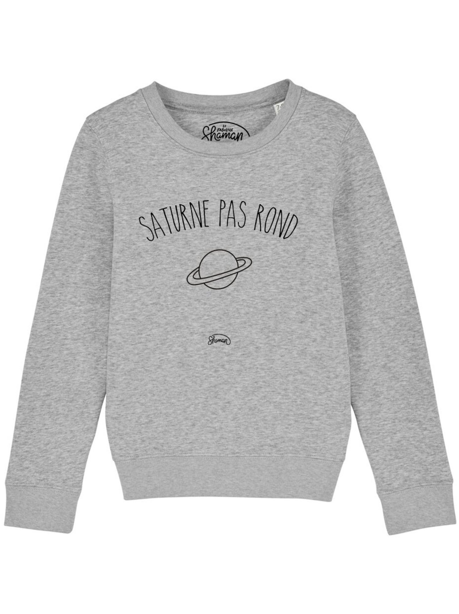 Sweat Enfant SATURNE PAS ROND - Gris chiné