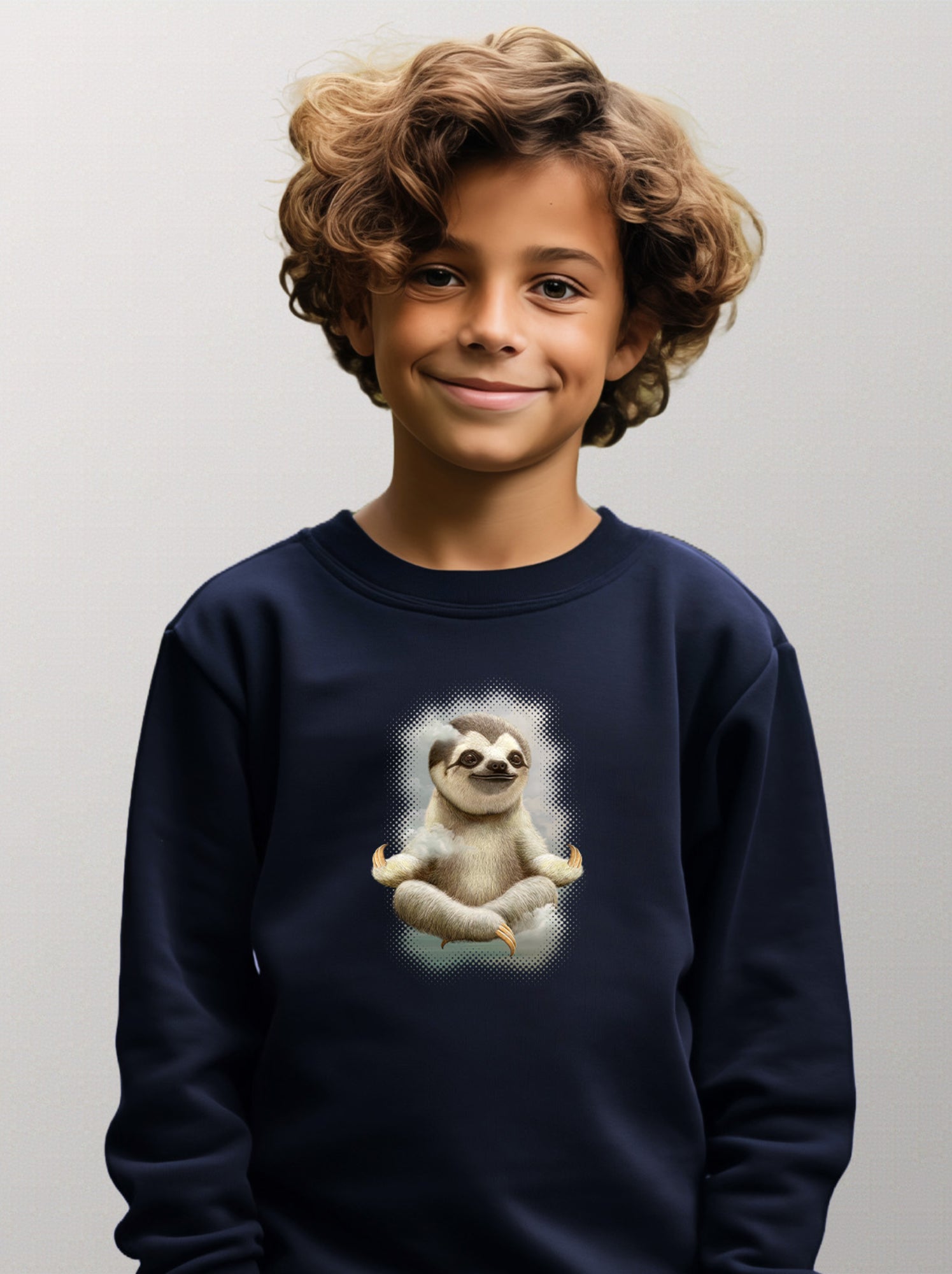 Sweat Enfant SLOTH MEDITATE - Bleu marine